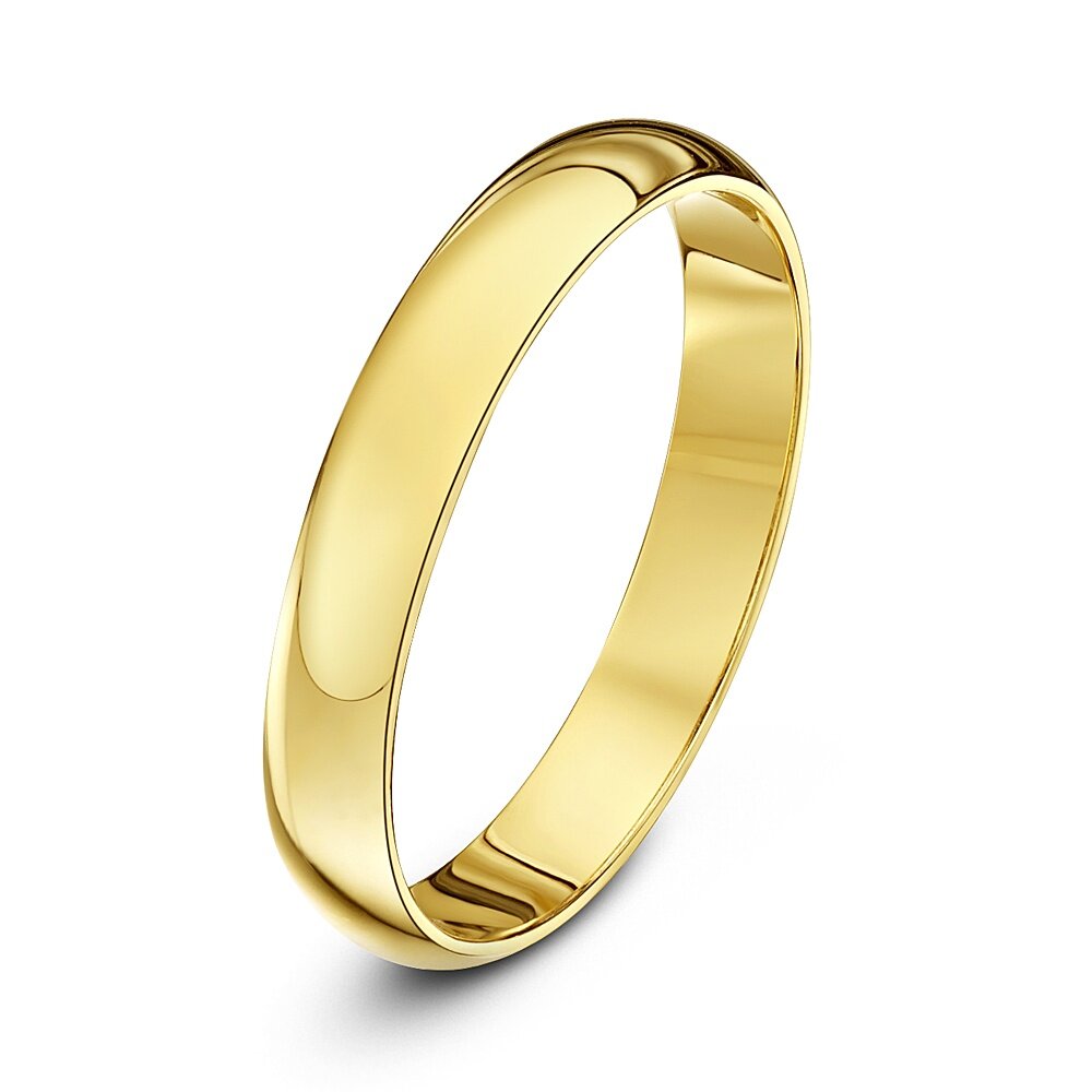 3mm 18k Gold Plated Wedding Band Ring