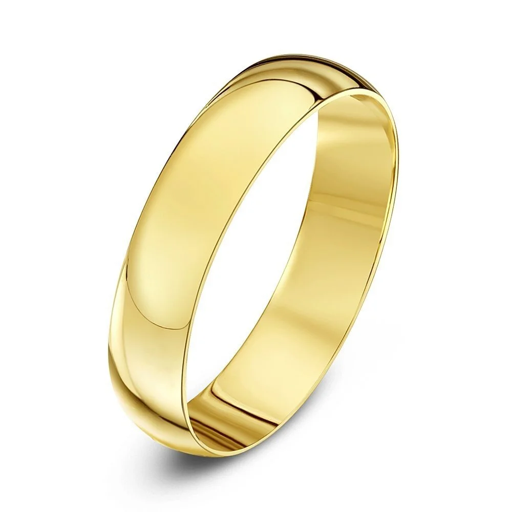4mm 18k Gold Plated Wedding Band Ring