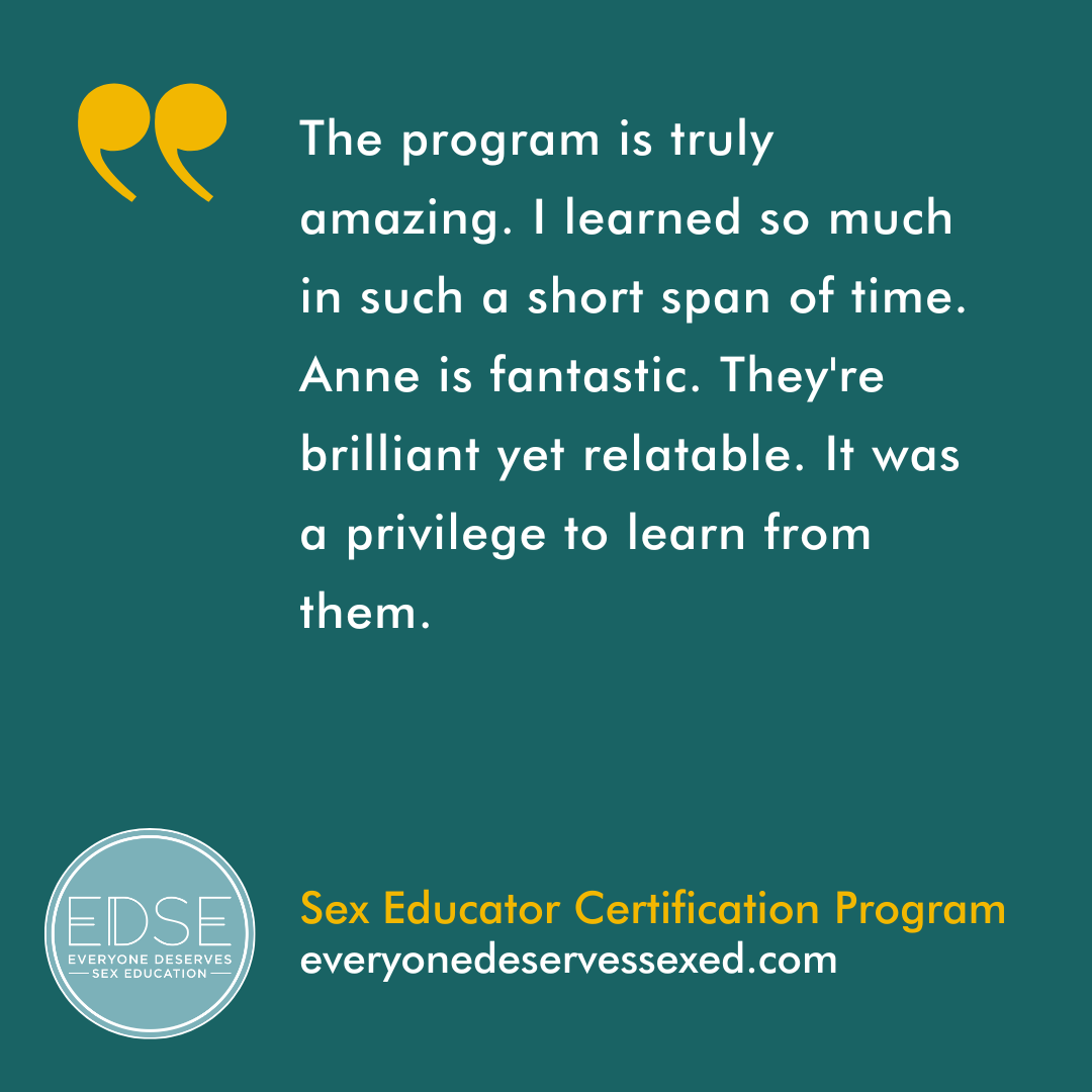  A testimonial that reads, “The program is truly amazing. I learned so much in such a short span of time. Anne is fantastic. They're brilliant yet relatable. It was a privilege to learn from them. ” 