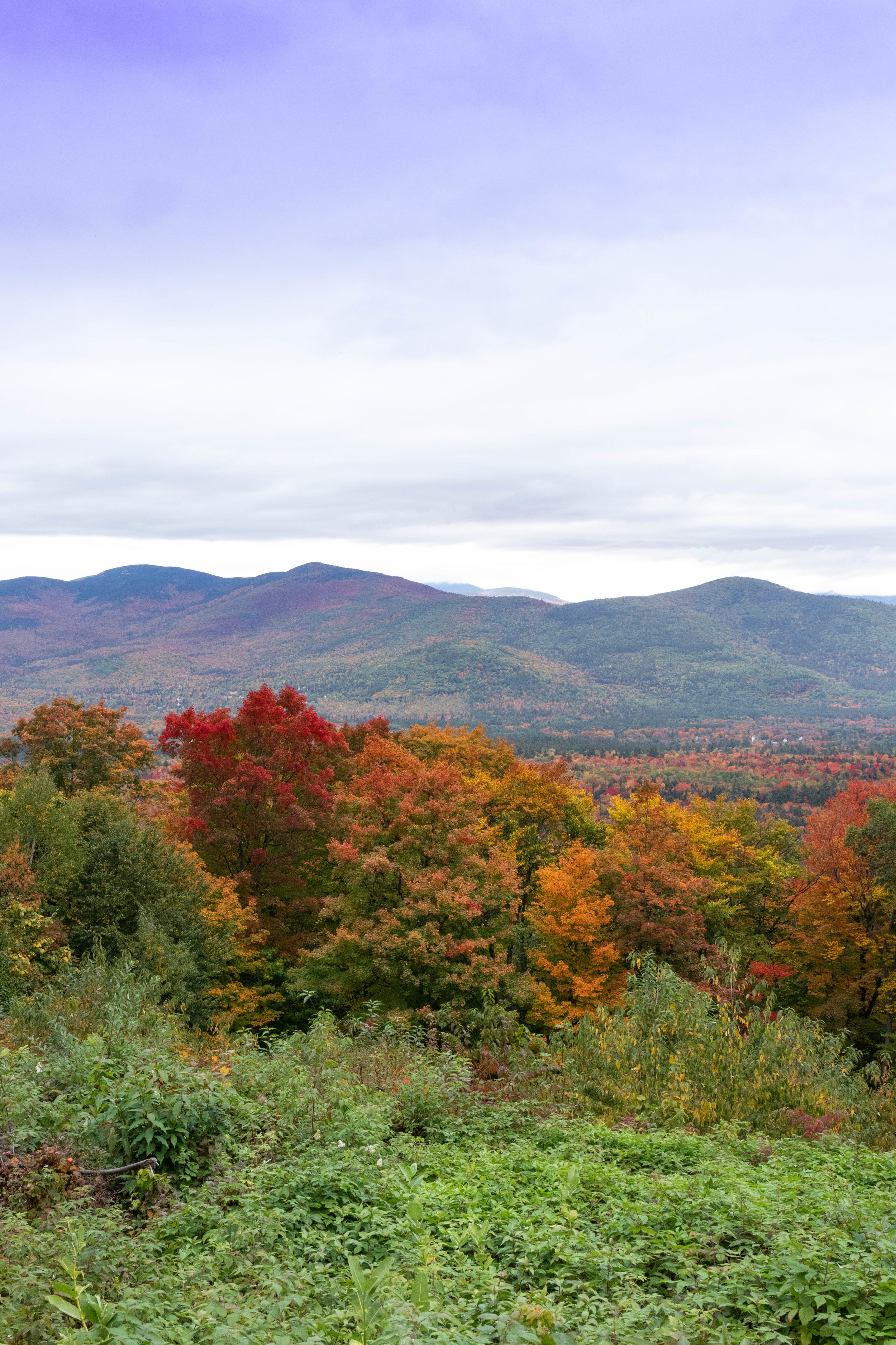 Landscape photo of the fall foliage along the Kancamagus Highway in North Conway, New Hampshire by Vision Balm in Charleston, SC.