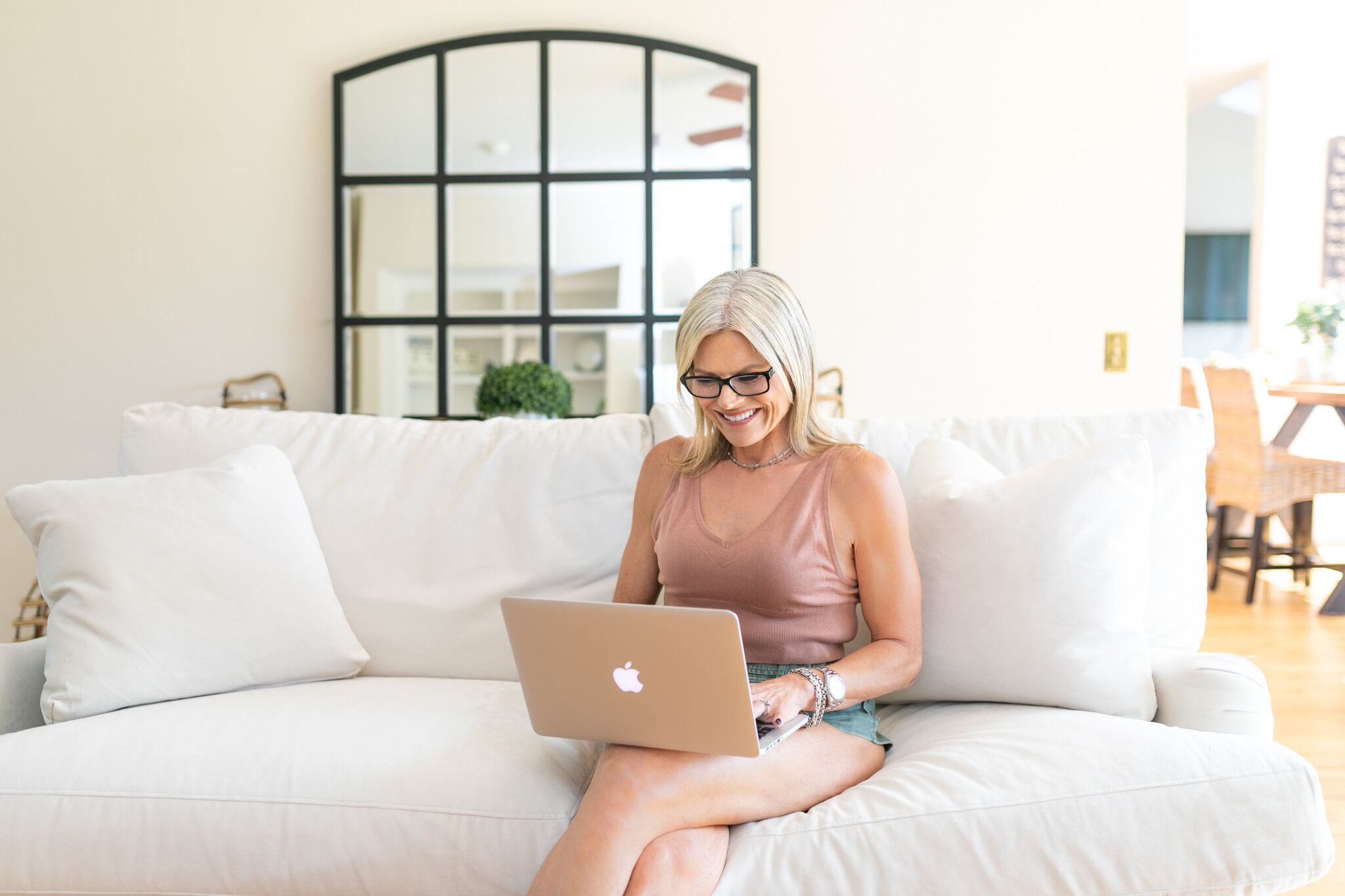 Professional portrait / headshot / branding photographer of brunette woman interior designer in Charleston, SC by Vision Balm.