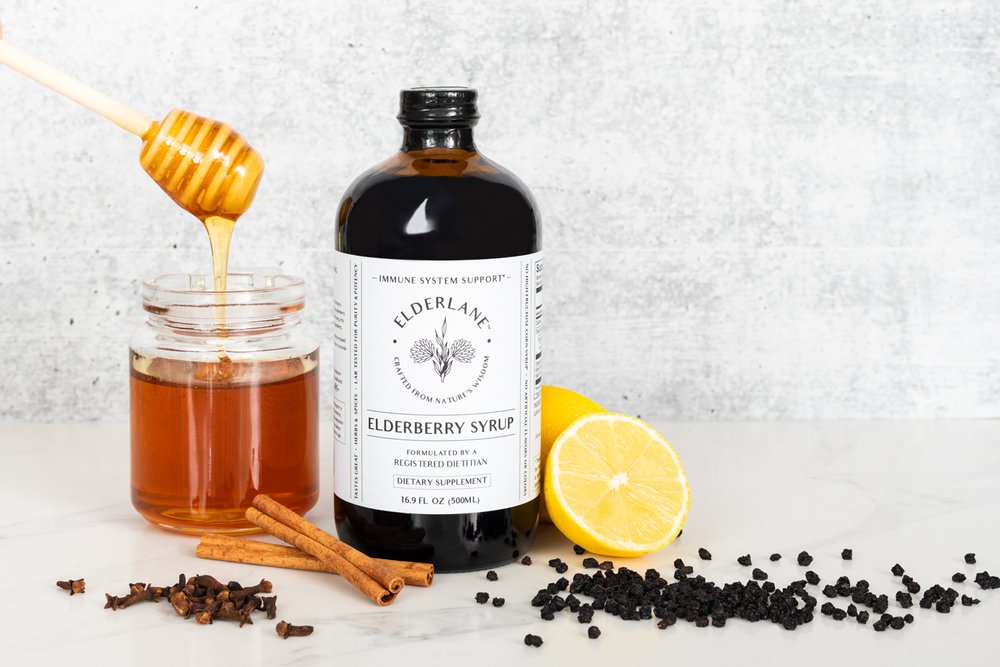 Product photography ideas for elderberry products.