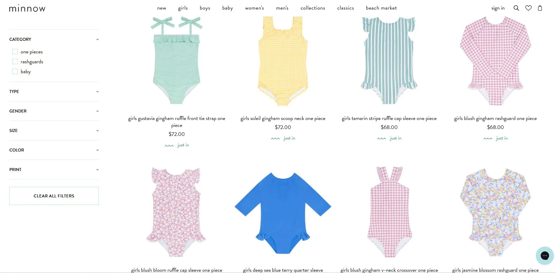 Product flatlay photography for Minnow Swim