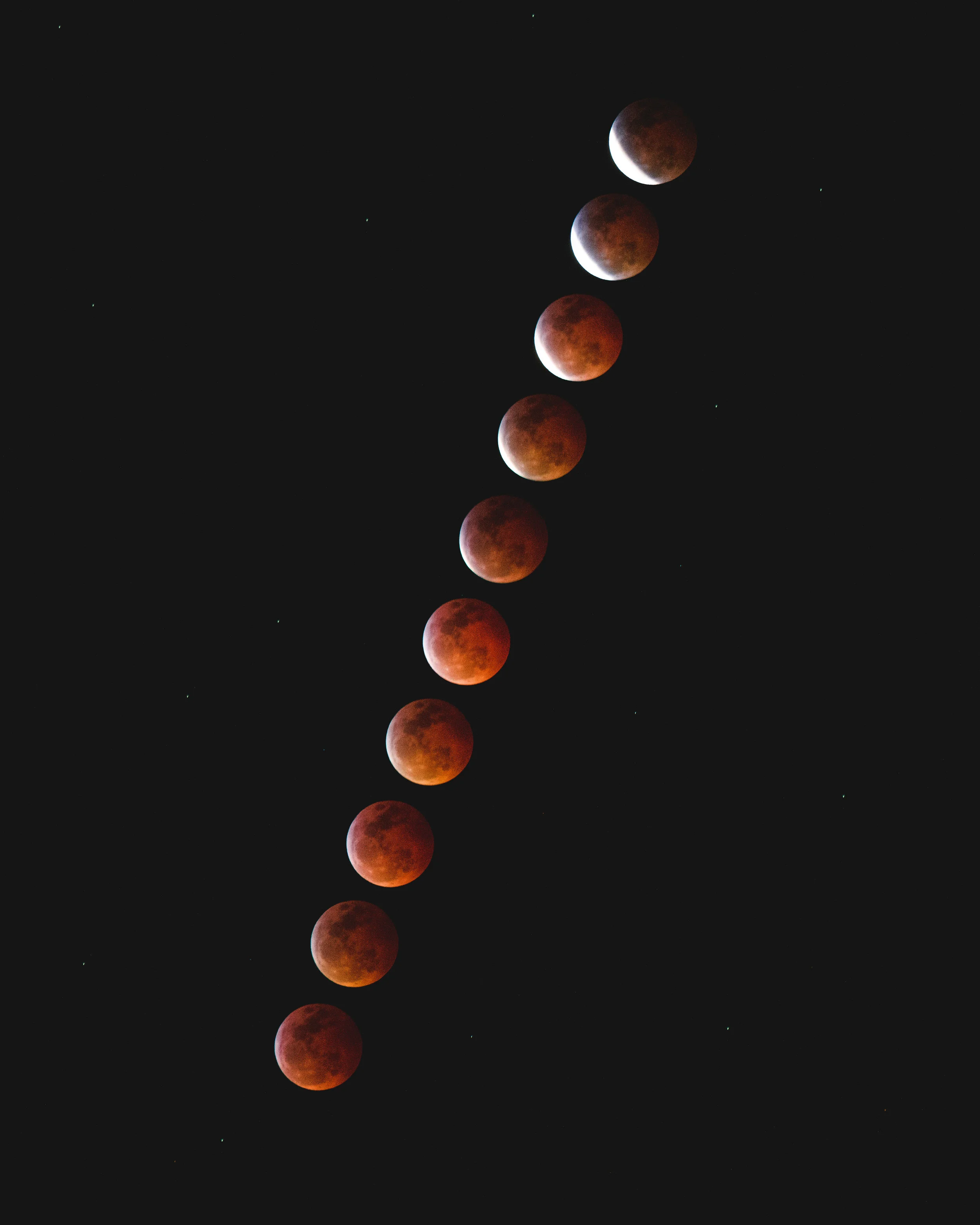 Super Blood Wolf Moon eclipse time lapse (Kapaau, Hawaii)