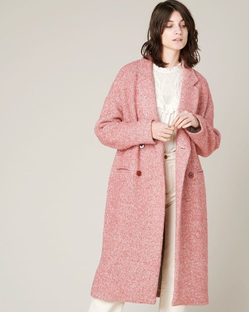 manteau rose laine bouillie