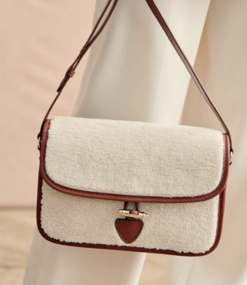 Sac en laine et cuir