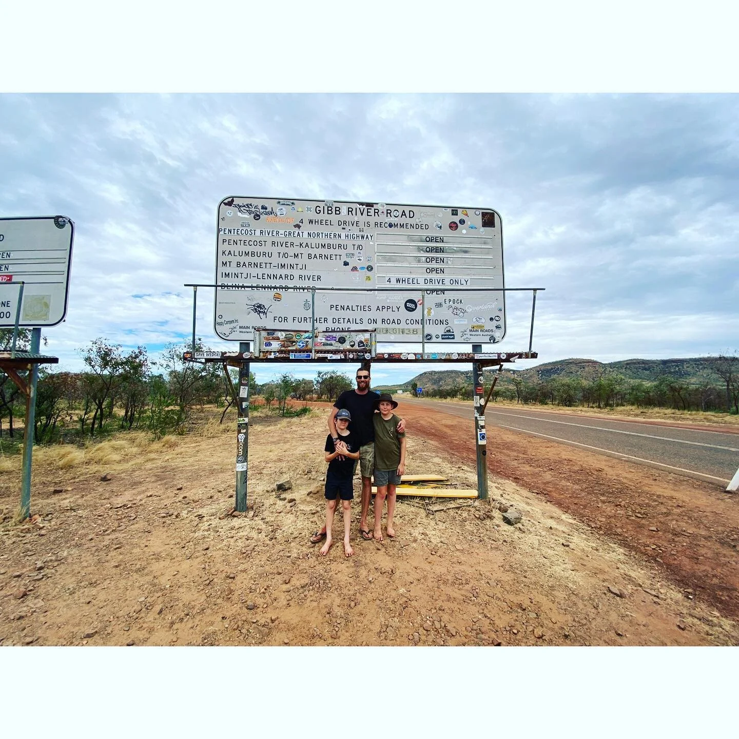Well, two became three&hellip;
About to turn off onto the famous Gibb River Road, a wild and stunning trek through the Kimberly. This has been a dream of mine for years and now I get to do it with my sons!! The color of the sunrise an impossible grad