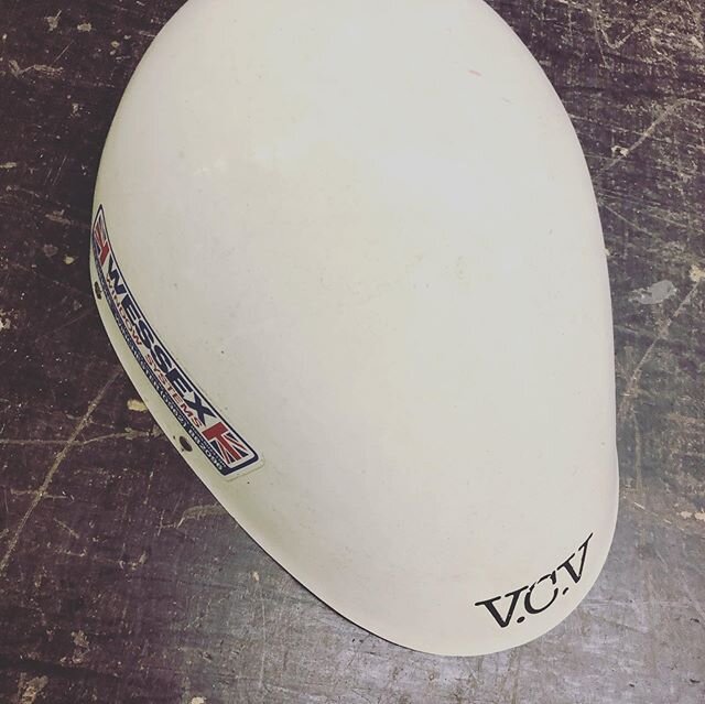 Was clearing a load of stuff out today and came across a box. Inside my aero helmet. Think this was the first aero hat ever made for TT&rsquo;s. Literally fibre glass with some foam inside it! How retro is that?! Wonder how aero? Certainly didn&rsquo
