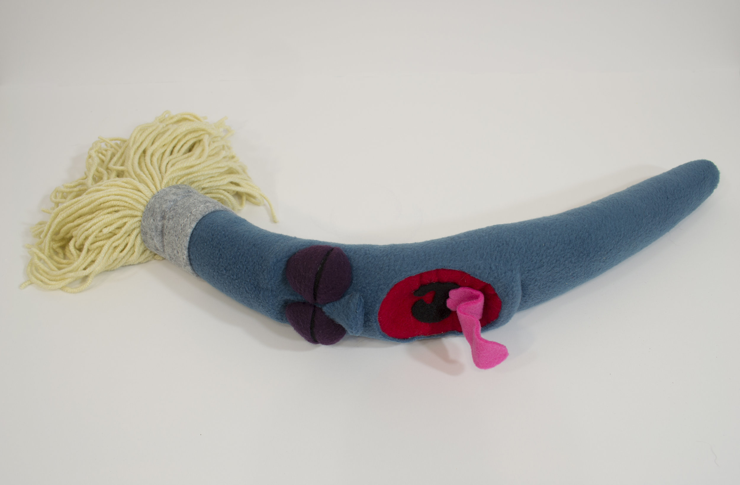  Brush  foam, fleece, felt, yarn, thread, acrylic, wire, glue, 24”x5”, 2018 