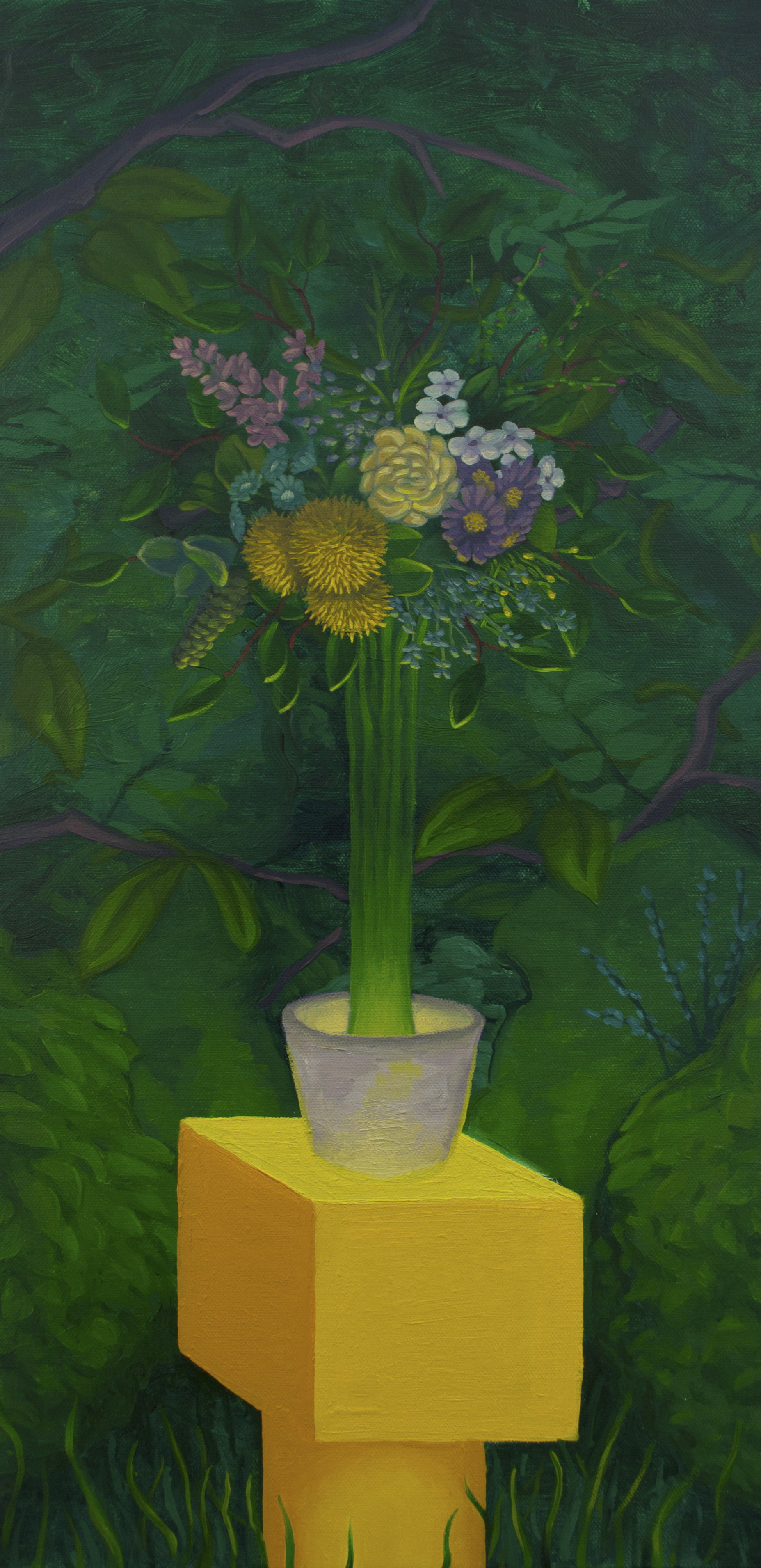  Bouquet  oil on canvas, 24” x 12”, 2019 