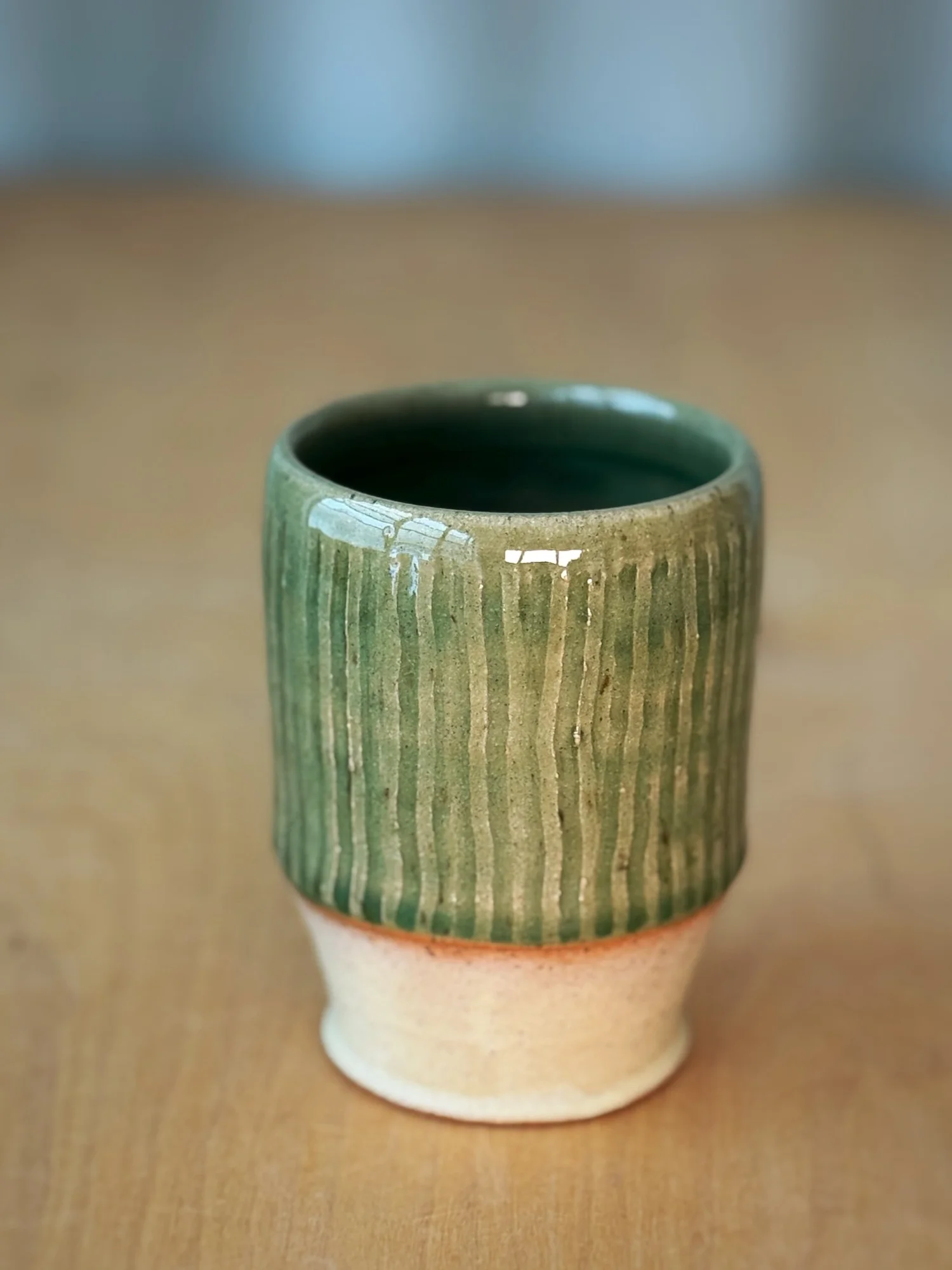 Cup - Speckled Cream + Green