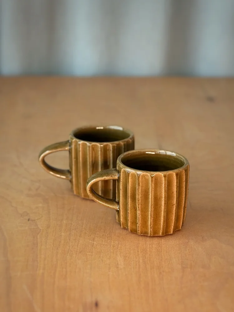 Cortado Mug - Fluted - Brown
