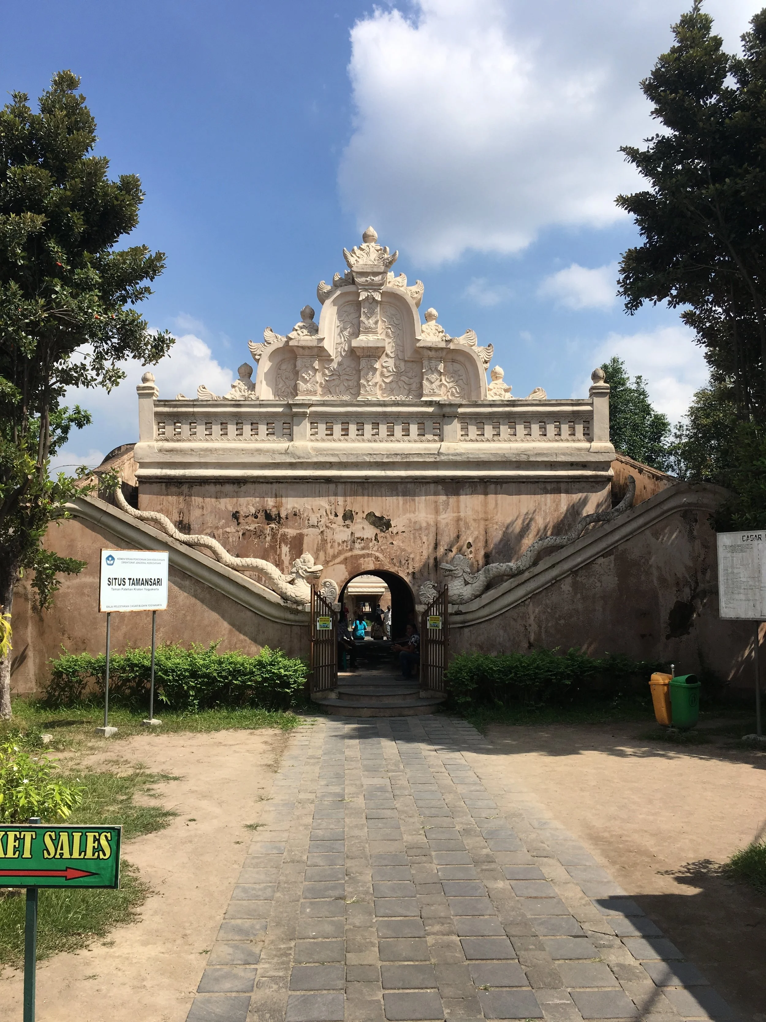   Within the grounds of the Taman Sari Water Castle.  