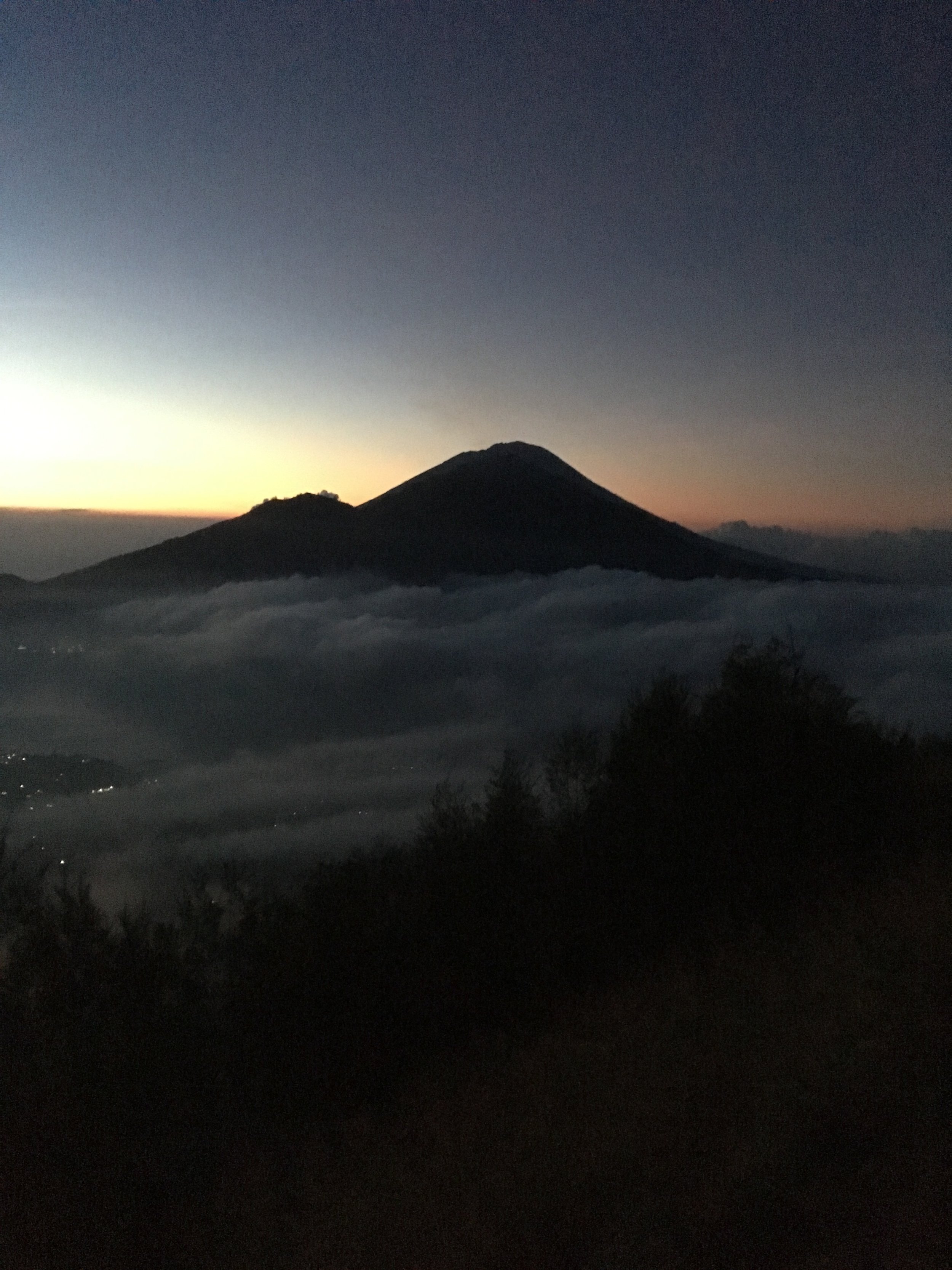   View from the apex of Mt. Batur. Across the way is another, higher volcano Gunung Agung.  