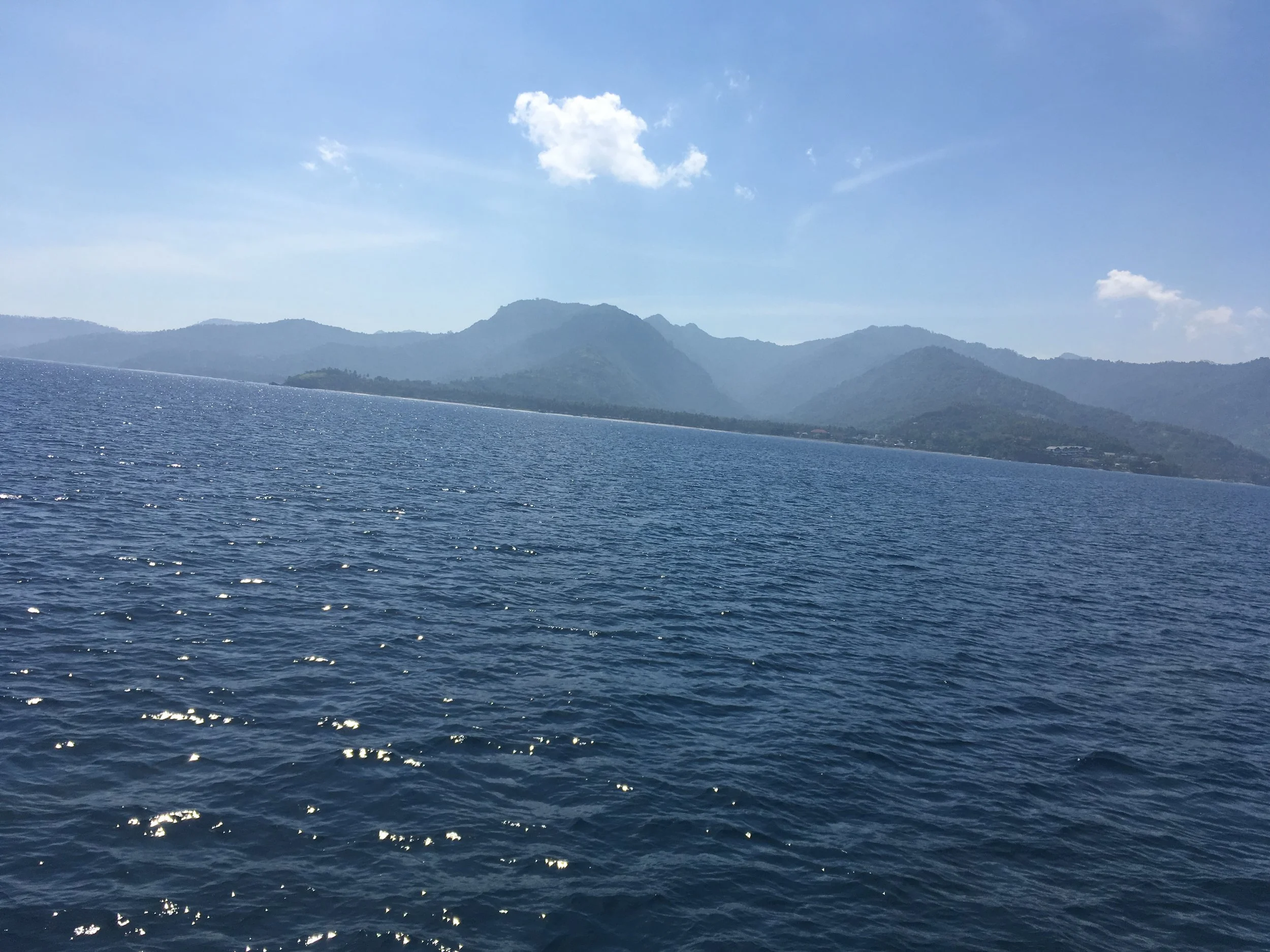   View from the fast boat from Bali to Lombok.  