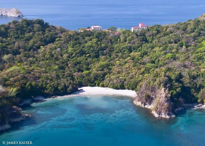   Aerial view of the hidden away Playa Biesanz.  