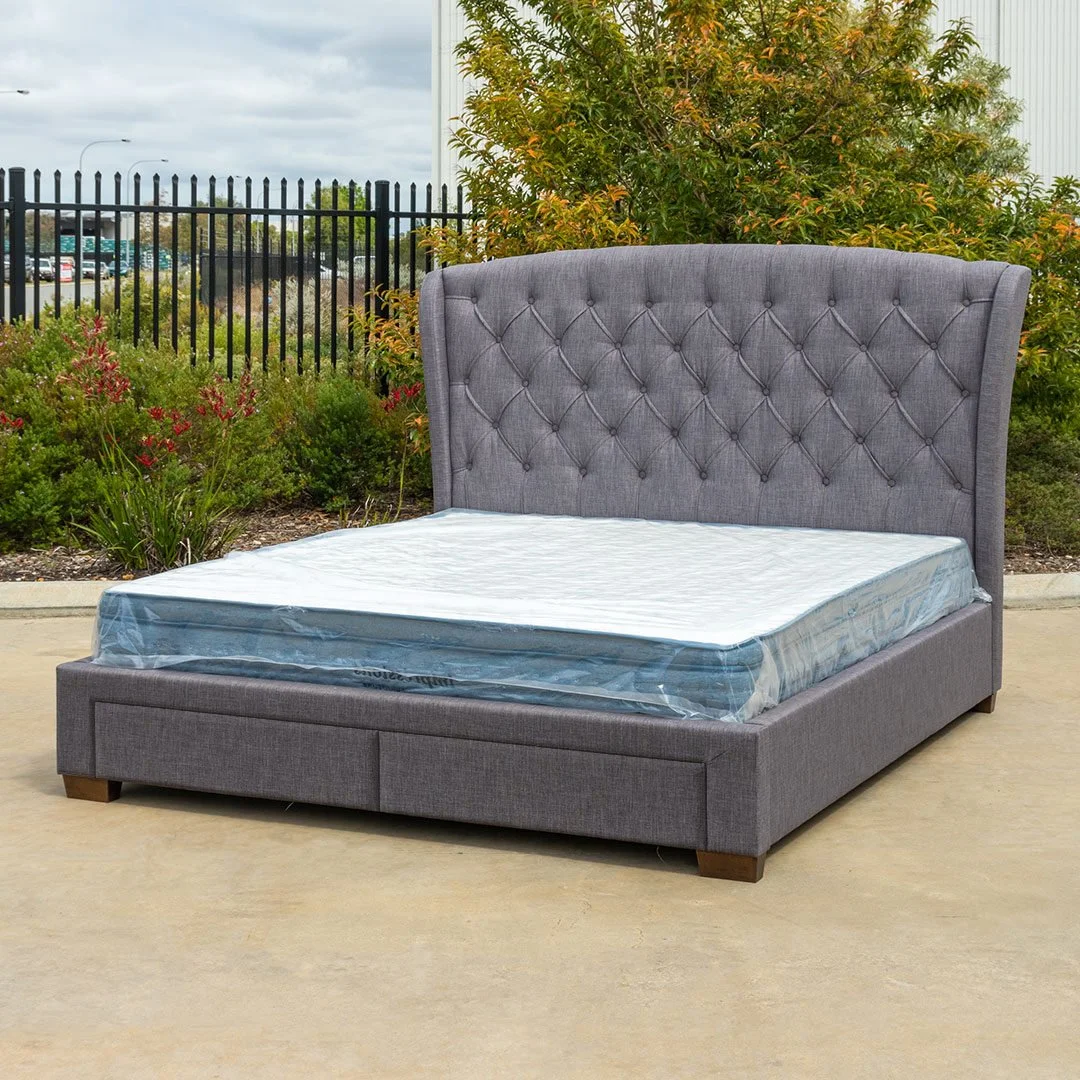 Grande Queen Bed with drawers — PERTH FURNITURE WAREHOUSE