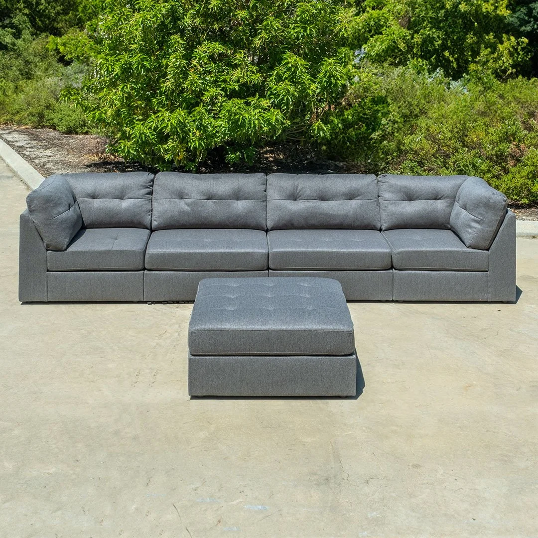 Santos 4 Seater + Ottoman Mist — PERTH FURNITURE WAREHOUSE
