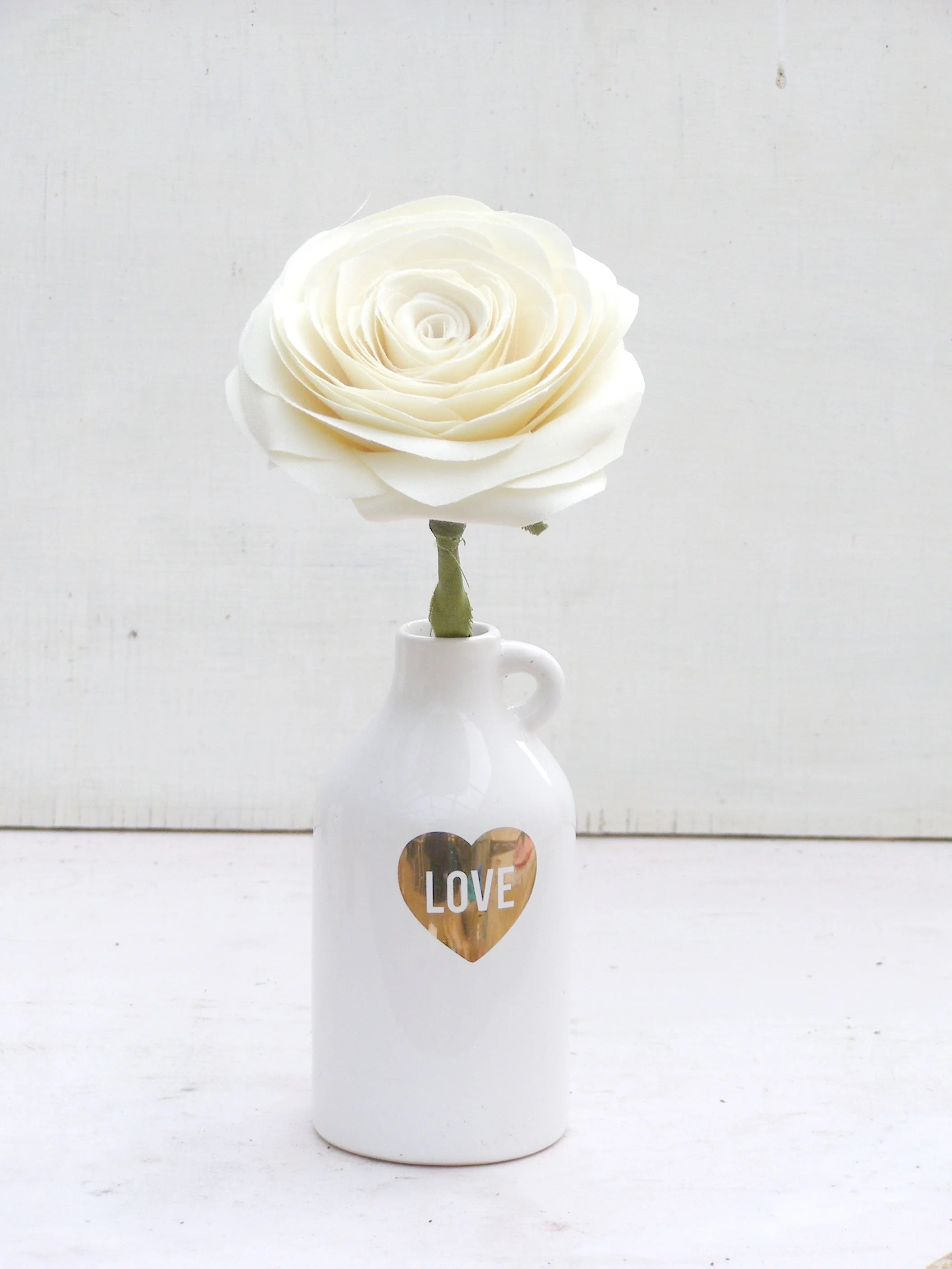 Cream Cotton Rose 2nd Wedding Anniversary Gift Herbarium Art, Gift Wrapping Included