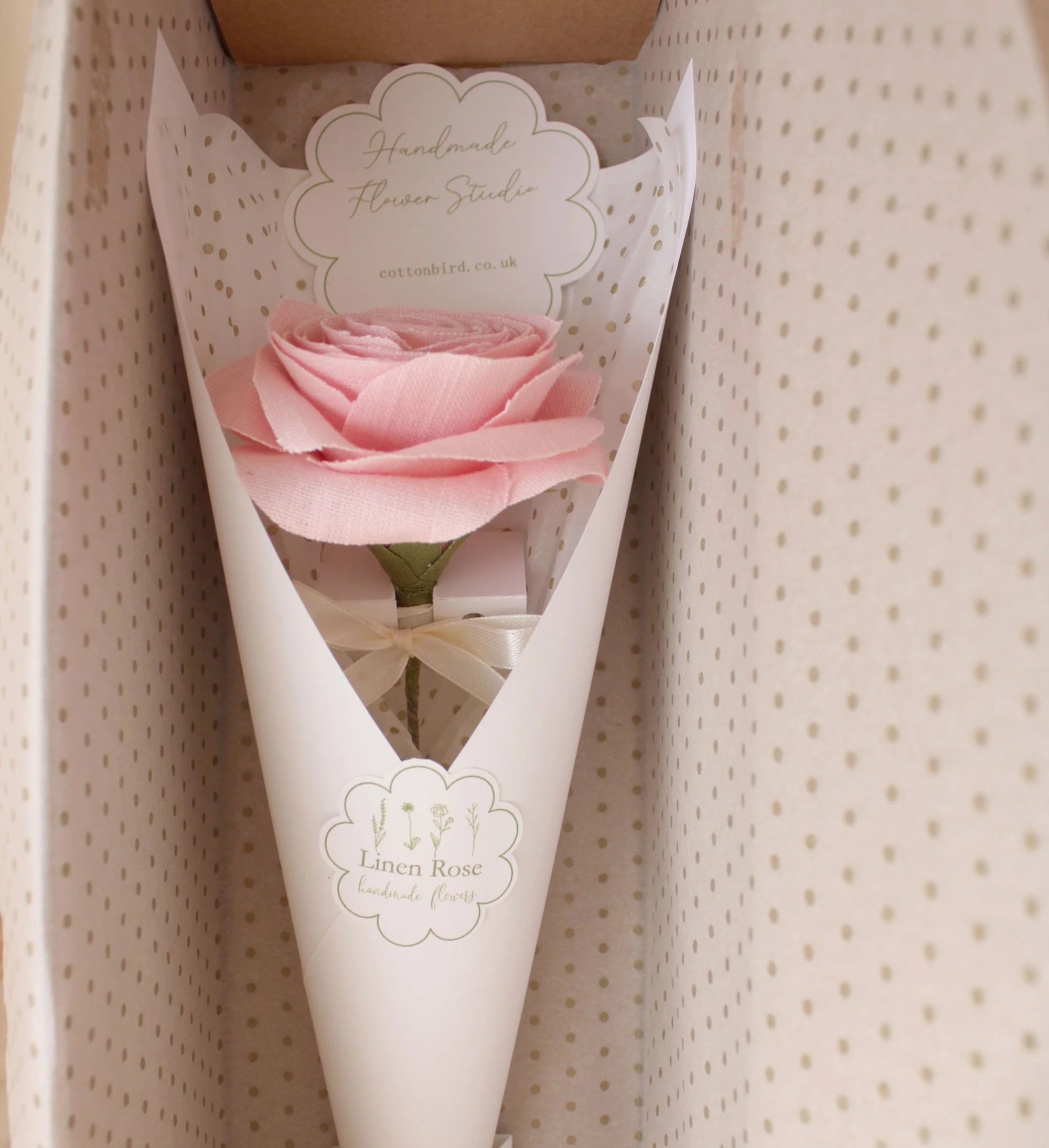 pink linen fabric rose
