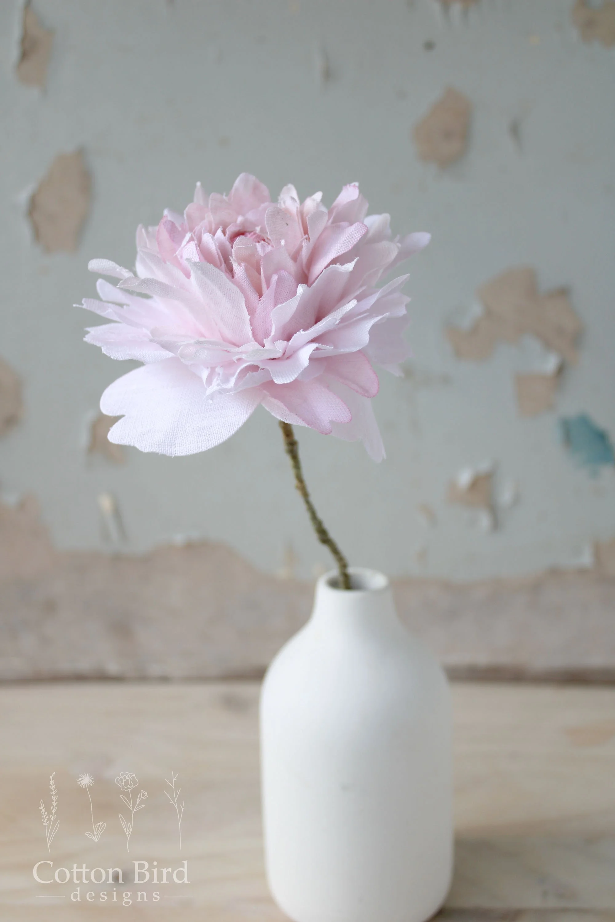 Pink Linen Peony, 4th Anniversary Gift
