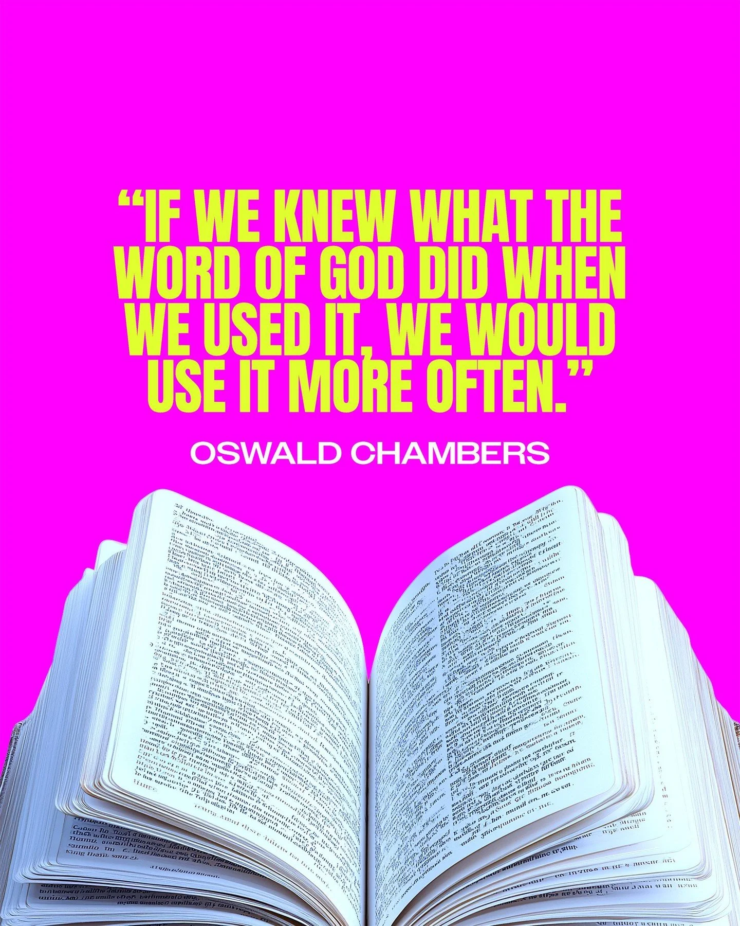God&rsquo;s Word is not just information, it&rsquo;s transformation. The more we meditate, speak, and live it, the more we see God move in our lives. 

Hebrews 4:12 | For the word of God is alive and powerful. It is sharper than the sharpest two-edge