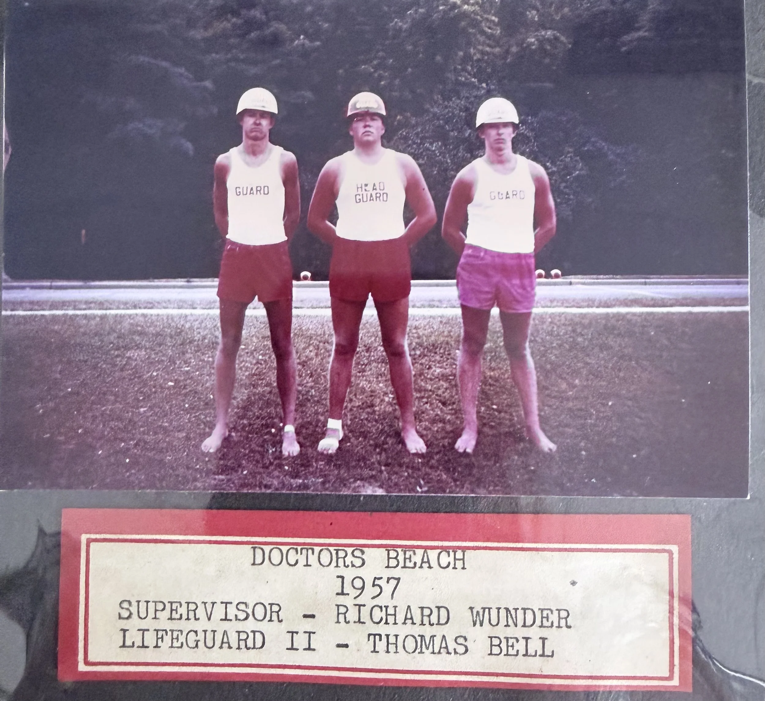  Richard Wunder and Thomas Bell and an unnamed lifeguard 1957 