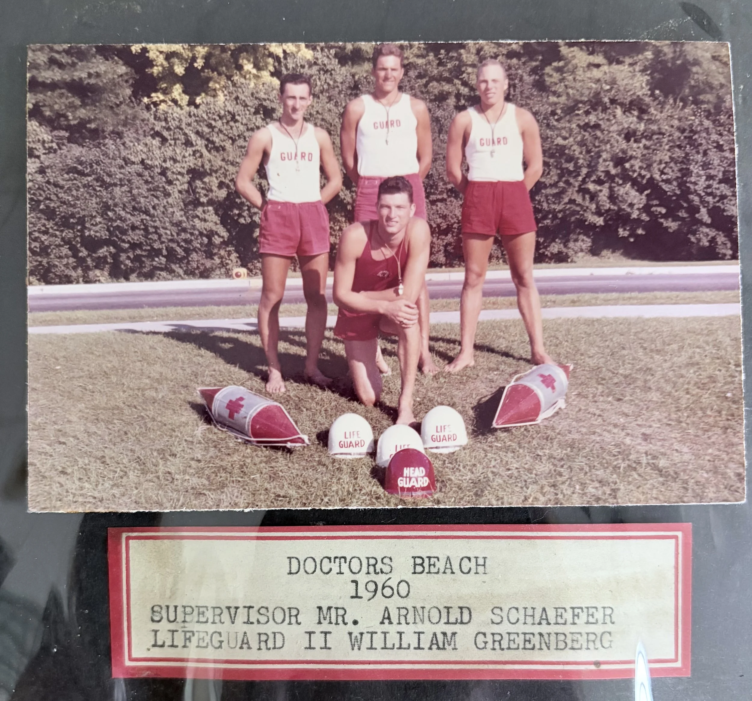  Arnold Schaefer and William Greenberg and two unnamed lifeguards 1960. 