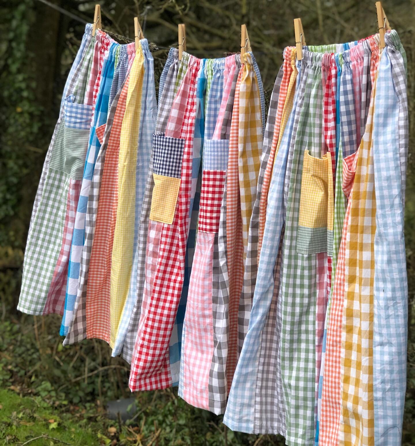 When it rains look for rainbows 🌈#fabricscraps #slowfashion #sustainableclothing #rosablueskirt #useallthescraps #wearwhatyoulove