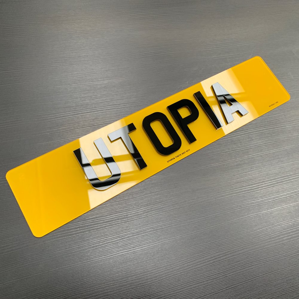 4D Road Legal Number Plates Standard Size 520mm x 111mm Front & Rear
