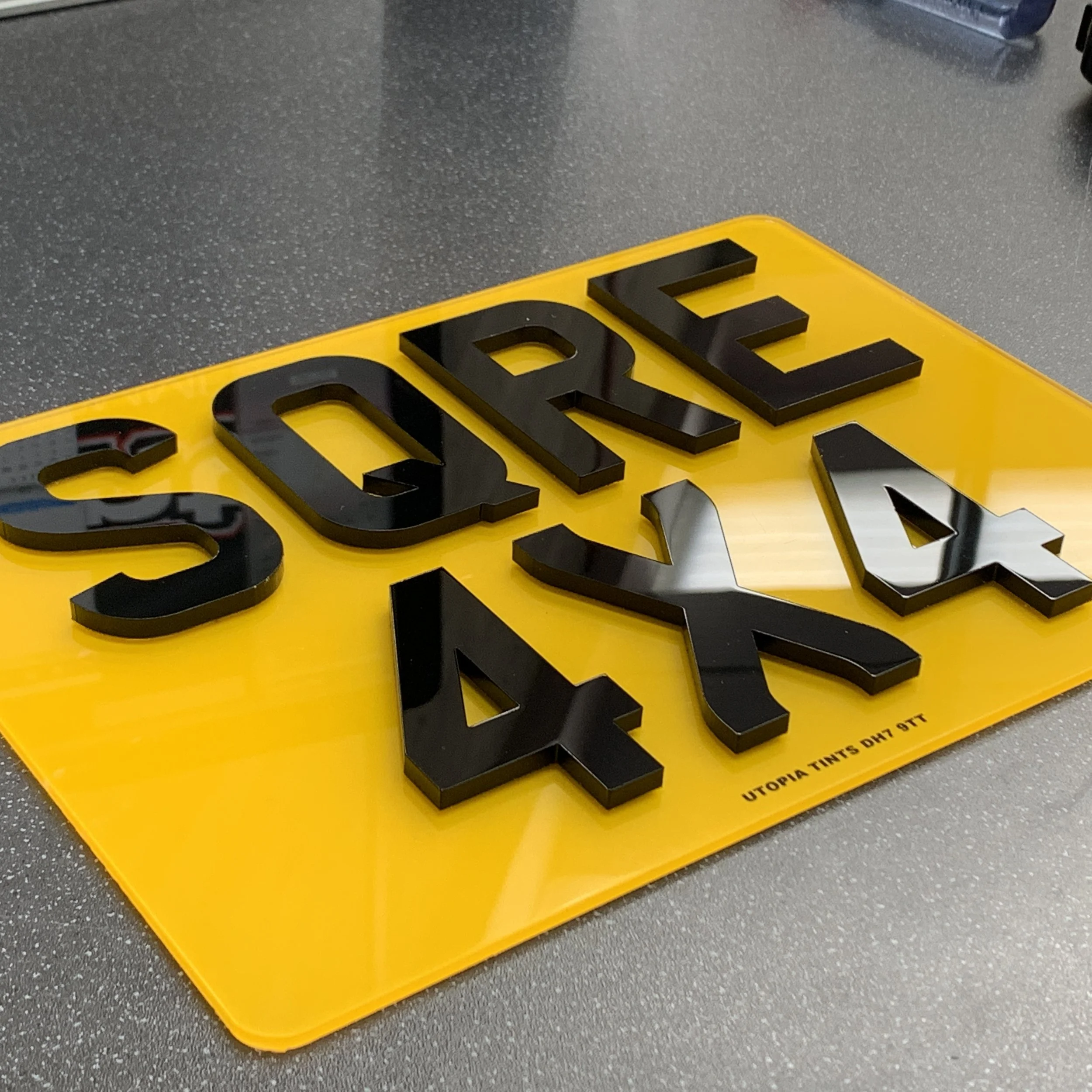 4x4 Square Number Plates For Land Rover Defender etc. — Utopia Plates 4D Laser Cut Number