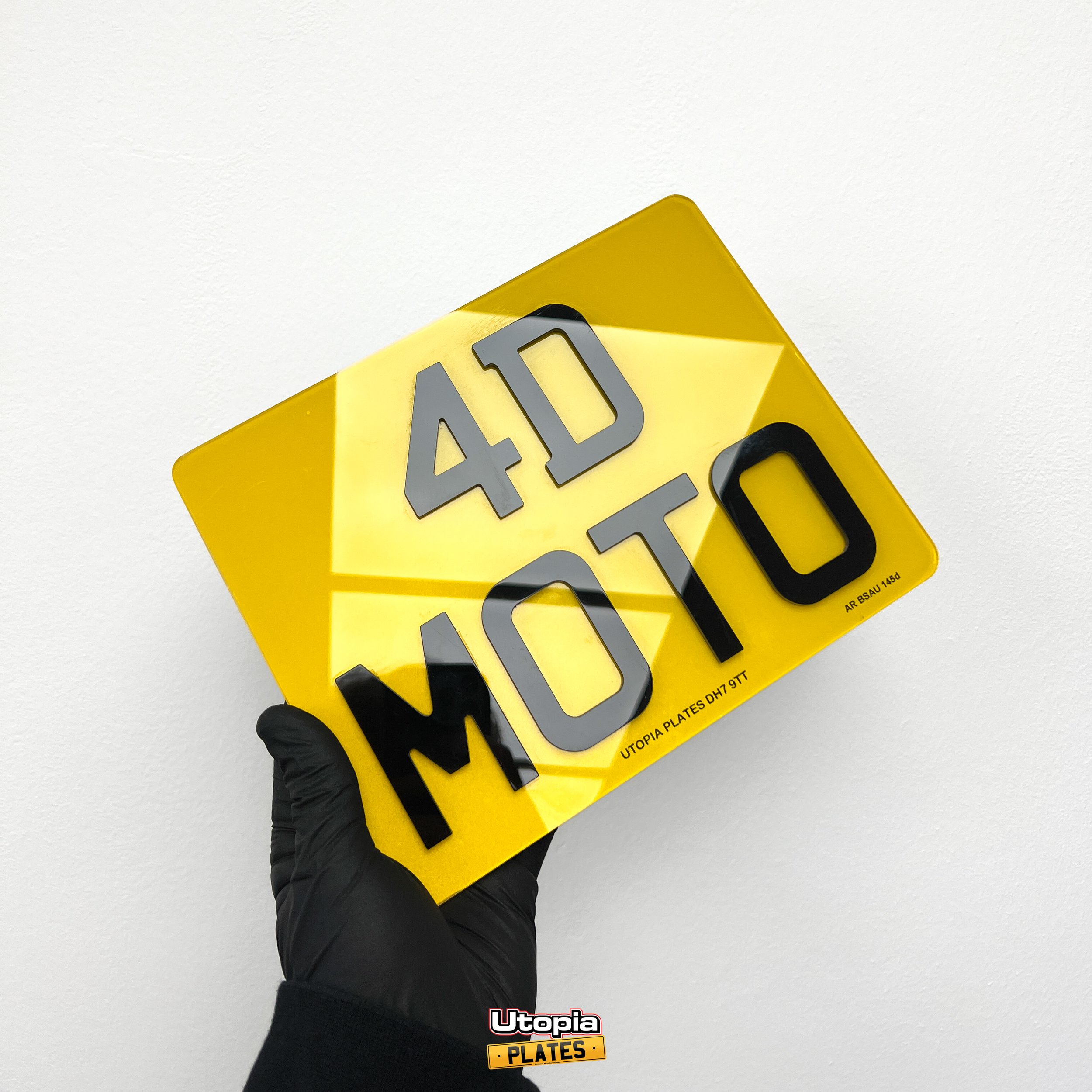 4D Laser Cut Motorbike / Quadbike Plate — Utopia Plates 4D Laser Cut