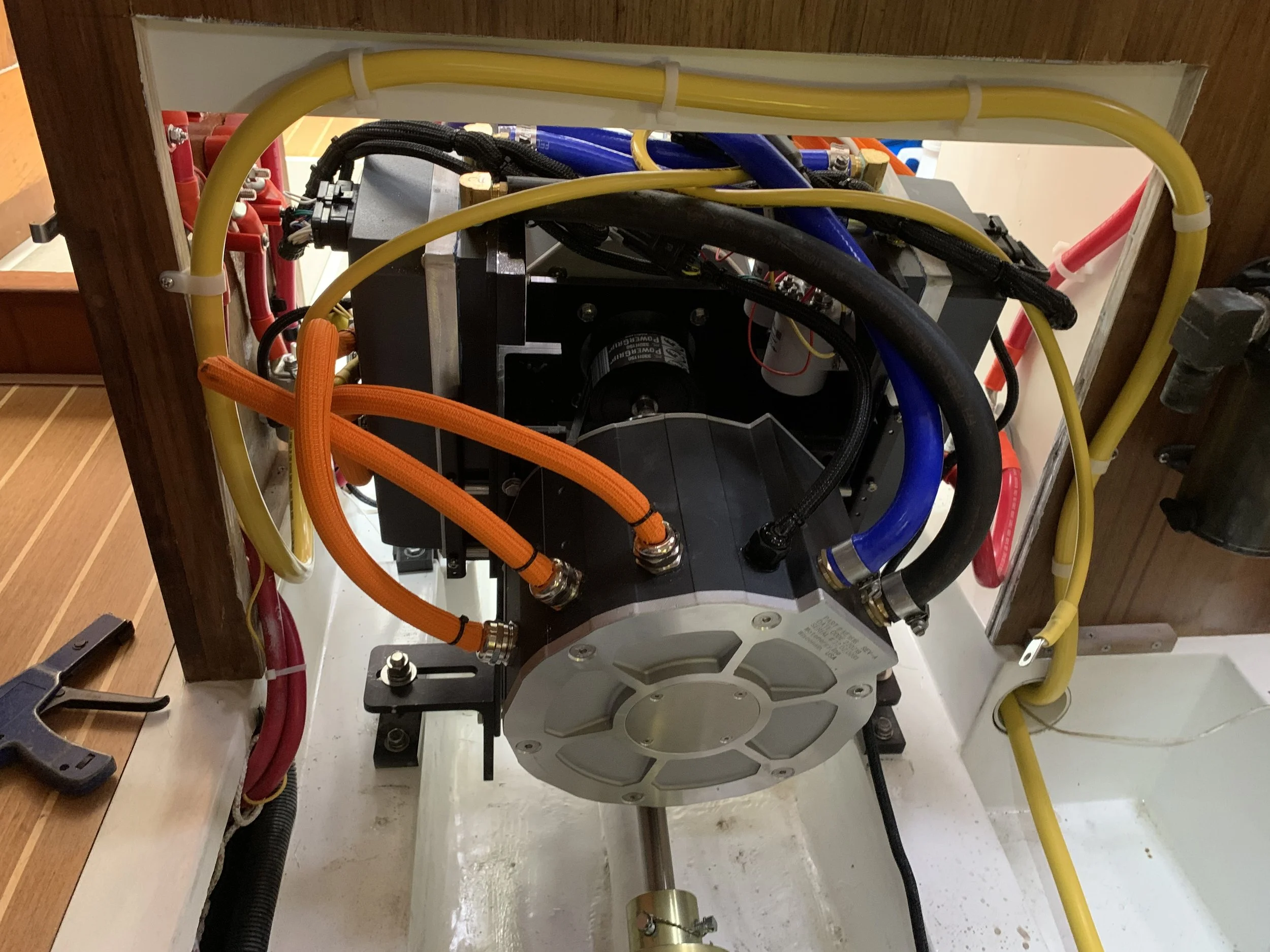 All new Electric Yacht 30kW Electric Drive installed - so clean and shiny!