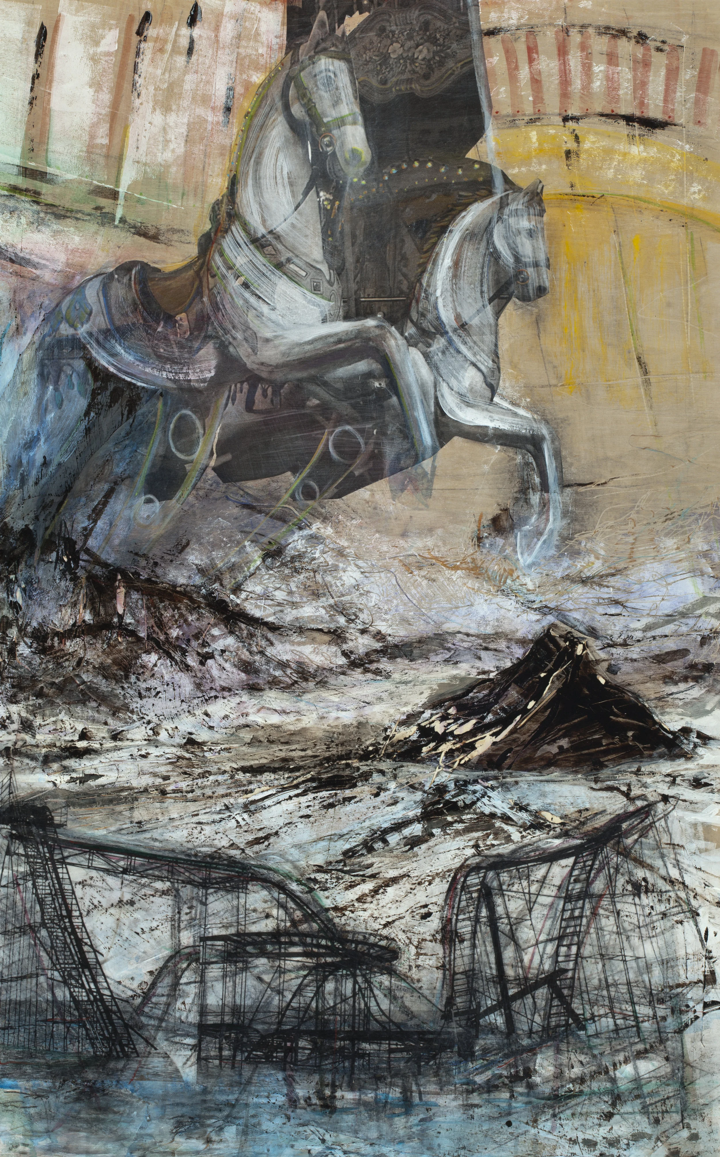 Jetstar Mixed Media on Wood (48” x 34”)