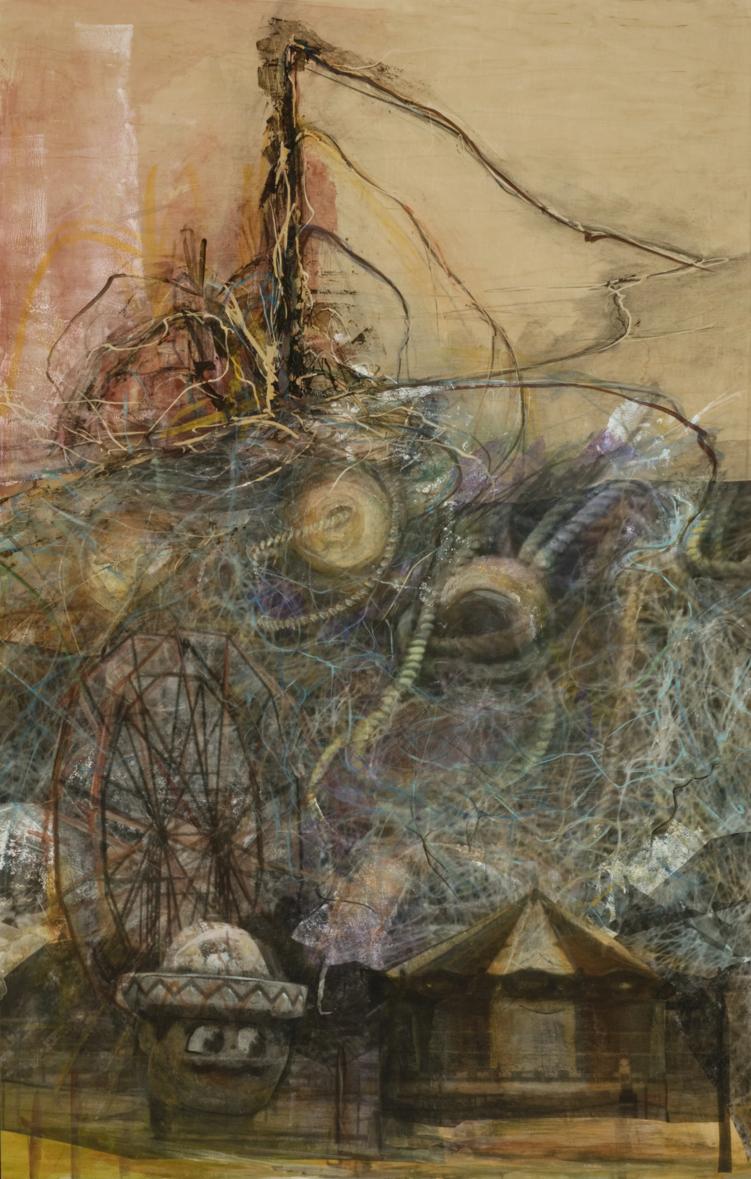 South of the Border Mixed Media on Wood (48” x 32”)
