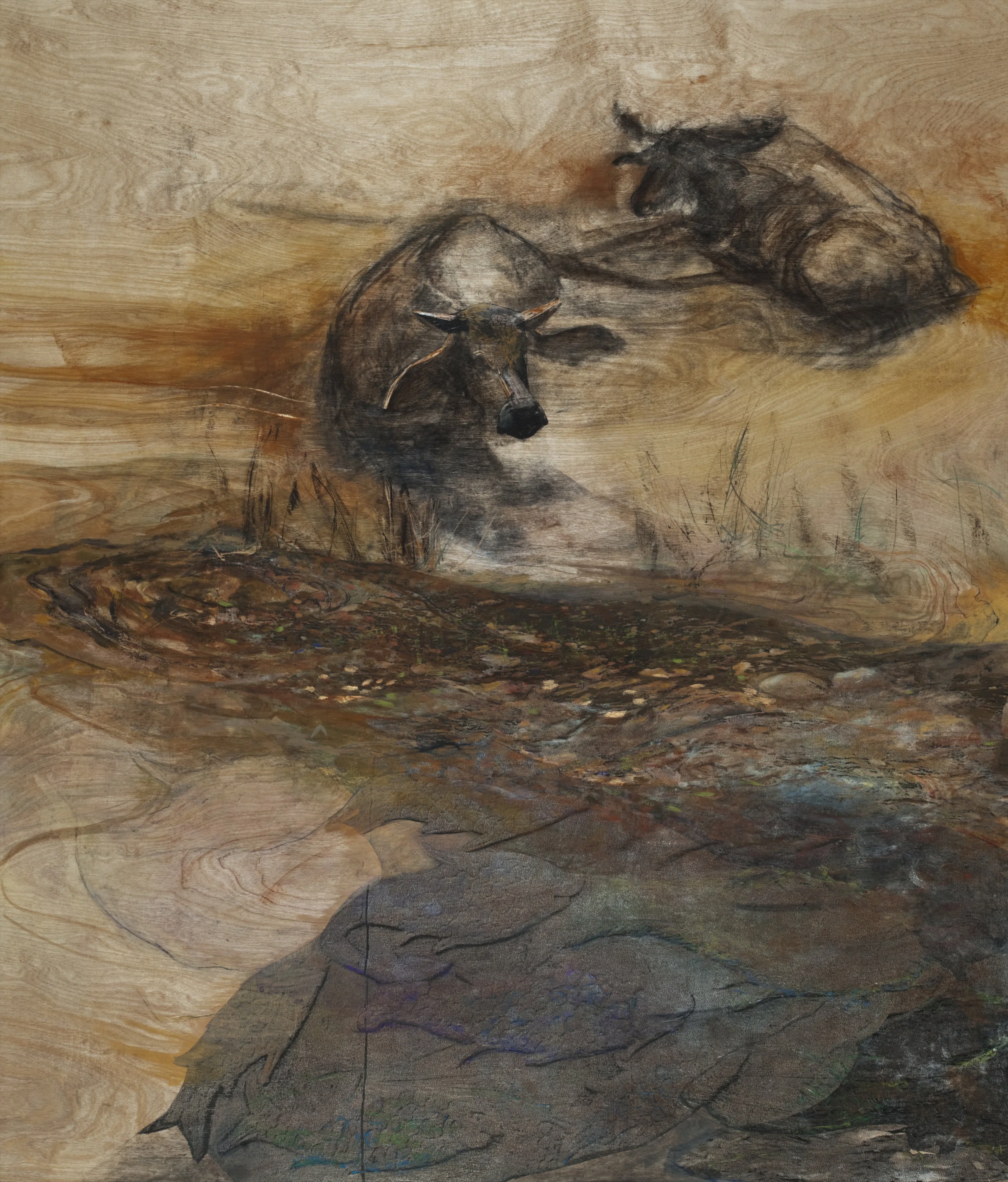 Ocean of Milk Mixed Media on Wood (48” x 40)