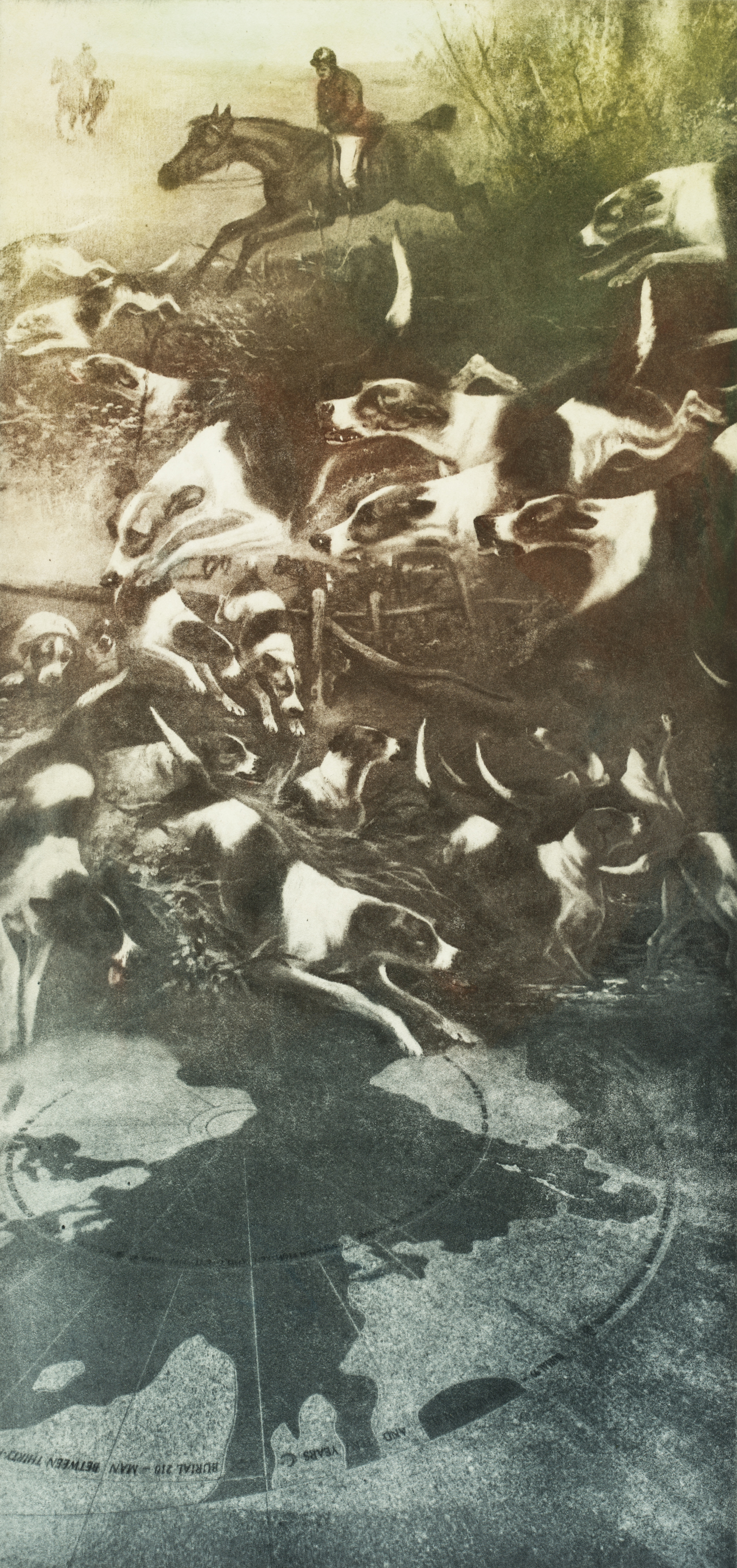 Release the Hounds #2 Solarplate Etching (16x12”)