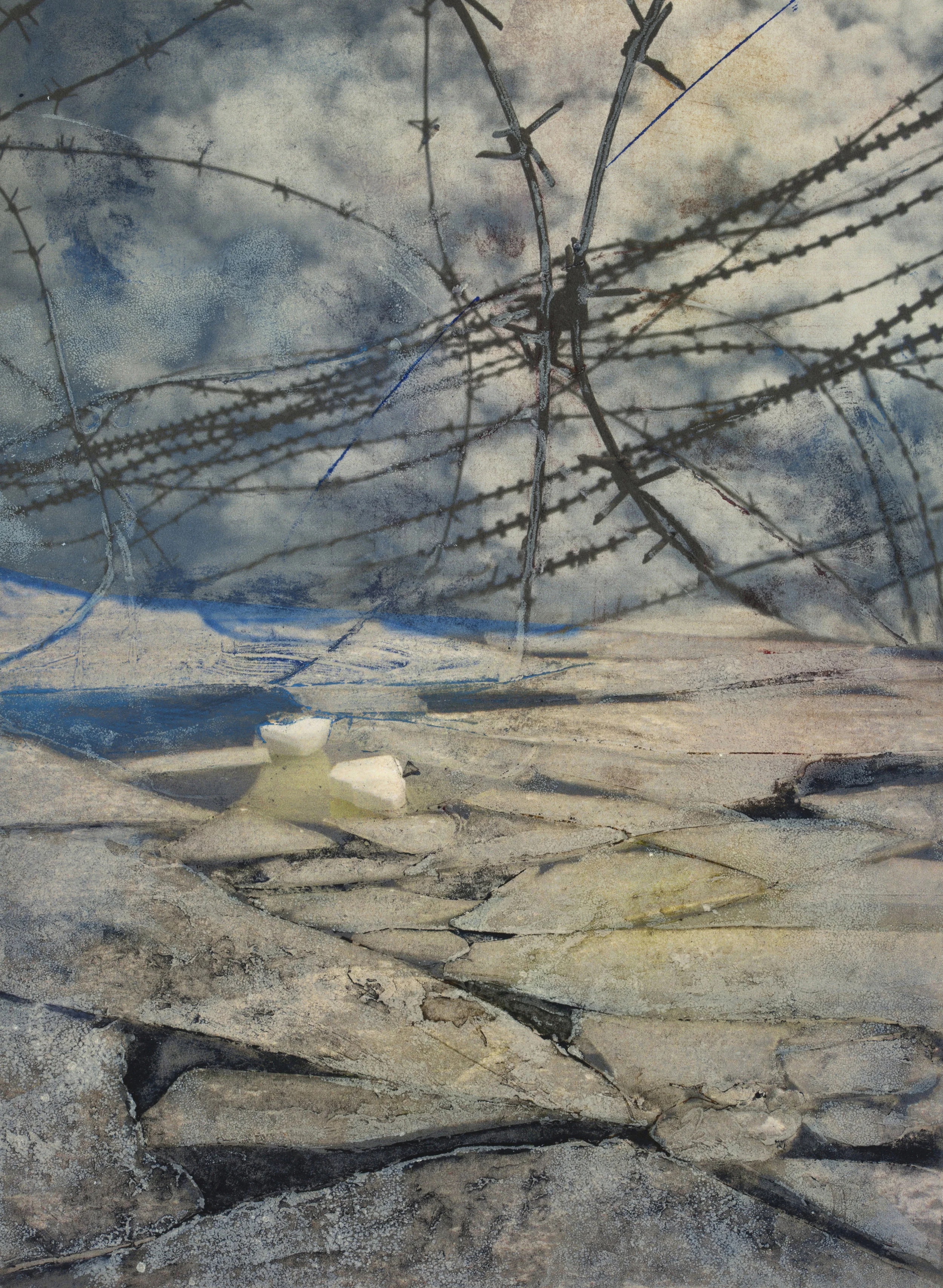 Wire and Ice #2 Monoprint/Collograph (22x30” )