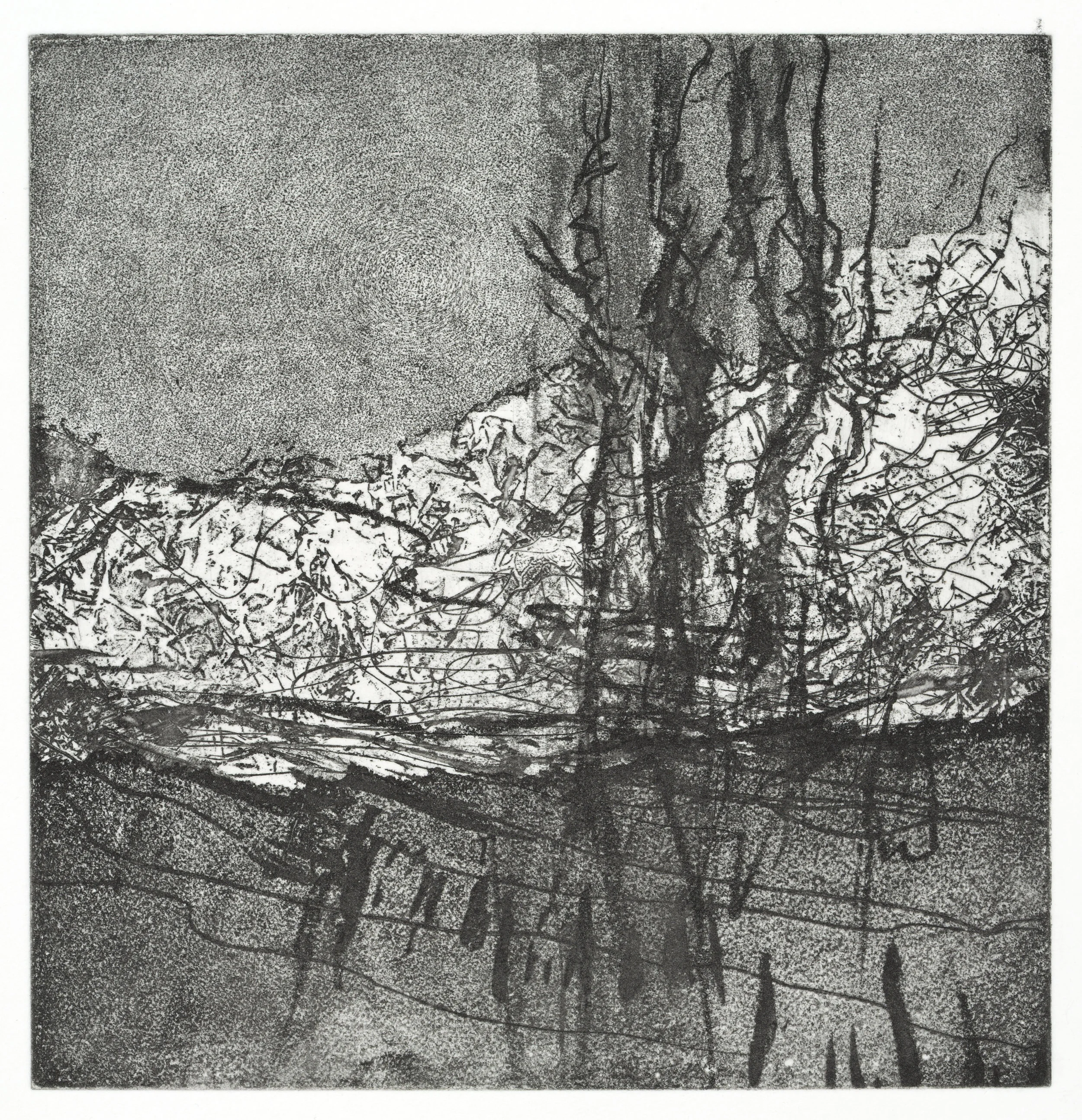 Fence #2 Soft Ground Etching (6x6”)