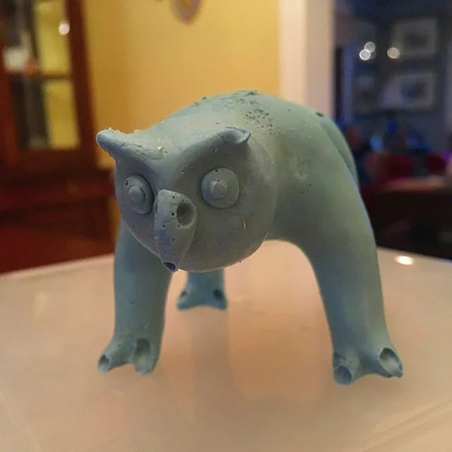 I made an Owl-Bear out of silicone rubber, and it bounces! #Squabart #dnd