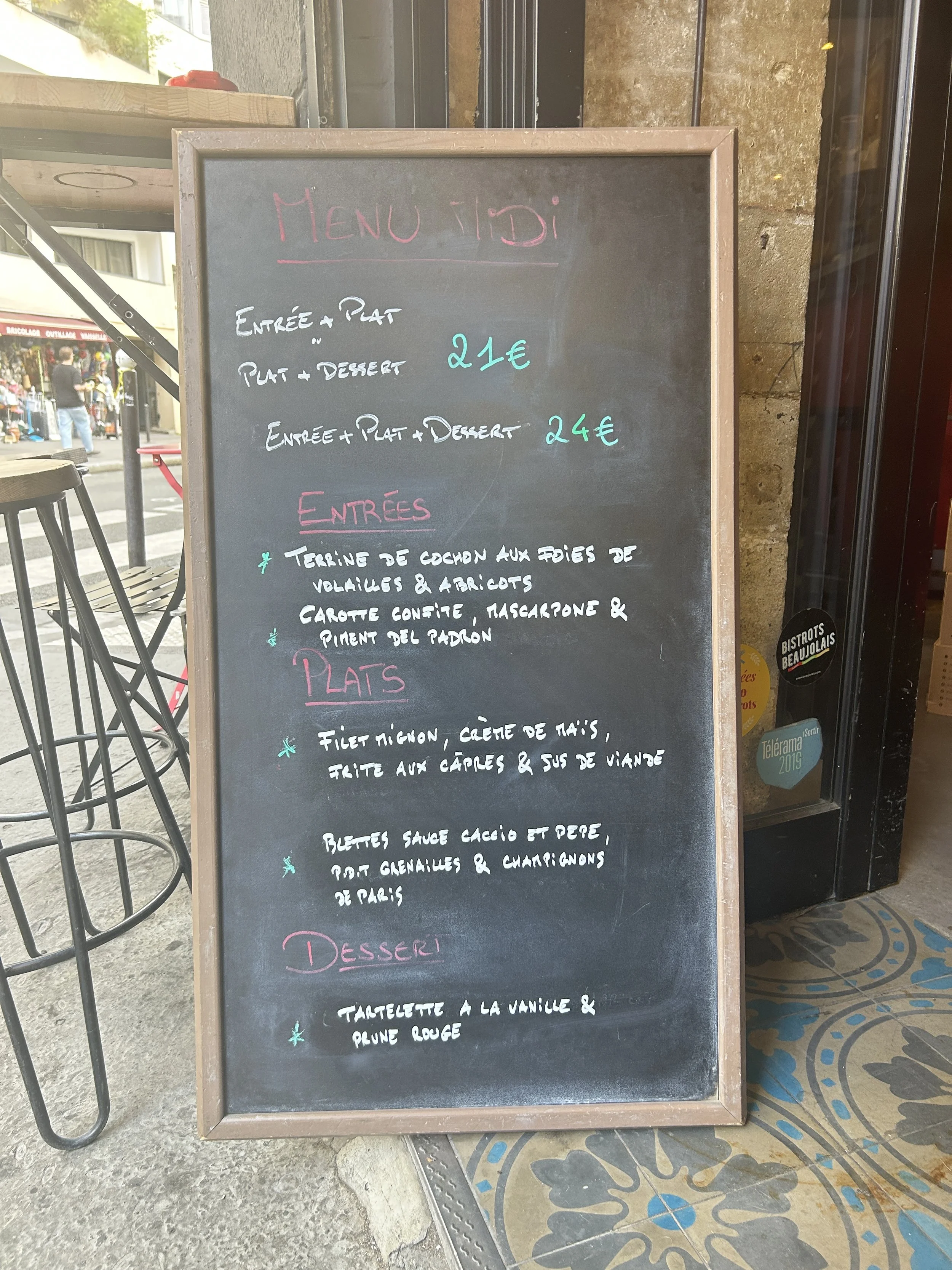 menu midi chez cocotte