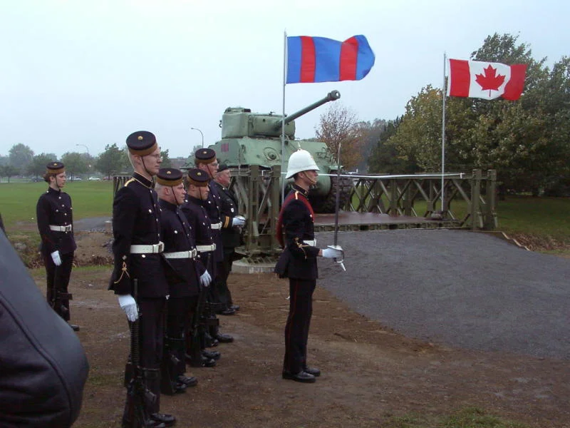 official opening of the bailey bridge/sherman tank on 12 oct 2004 during the ex-cadet weekend