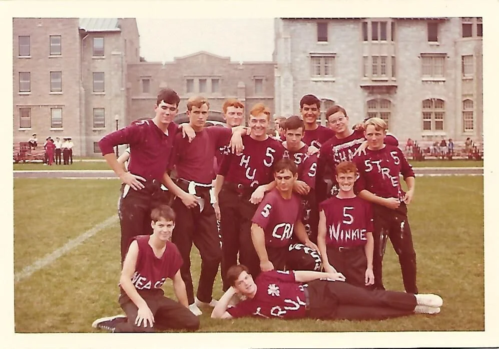 5 Sqn Recruits - back row - jeff shannon; john mackley; jim kightly; jeff switzer; doug mclean; nick garito; bob hills; mike diebel. middle row: al lounsbury and wayne murray. front row: dave pullan and gary banks