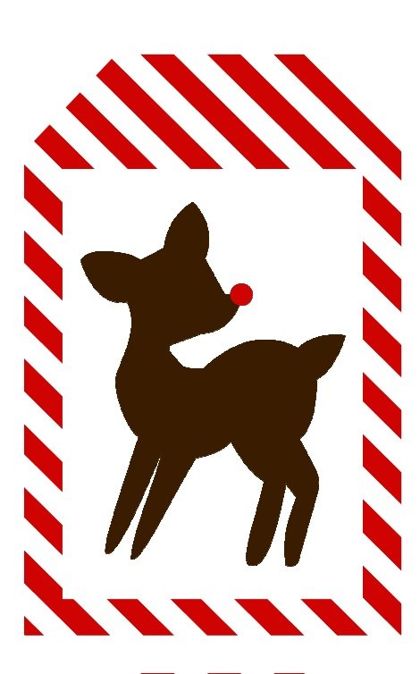 Printable Dog Christmas Gift Tags Instant Download Reindeer