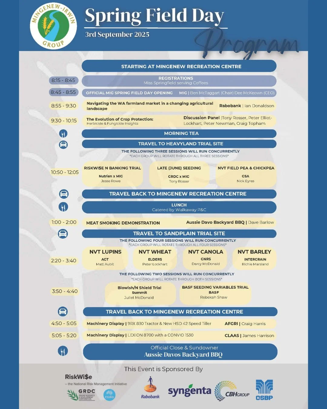 🌾2025 MIG SPRING FIELD DAY🌾

We&rsquo;re just days away from the 2025 Spring Field Day. Be sure to register via the link: https://www.eventbrite.com.au/e/2025-spring-field-day-tickets-1599384956459?aff=oddtdtcreator

📅 3rd September 2025
⏰ Registr