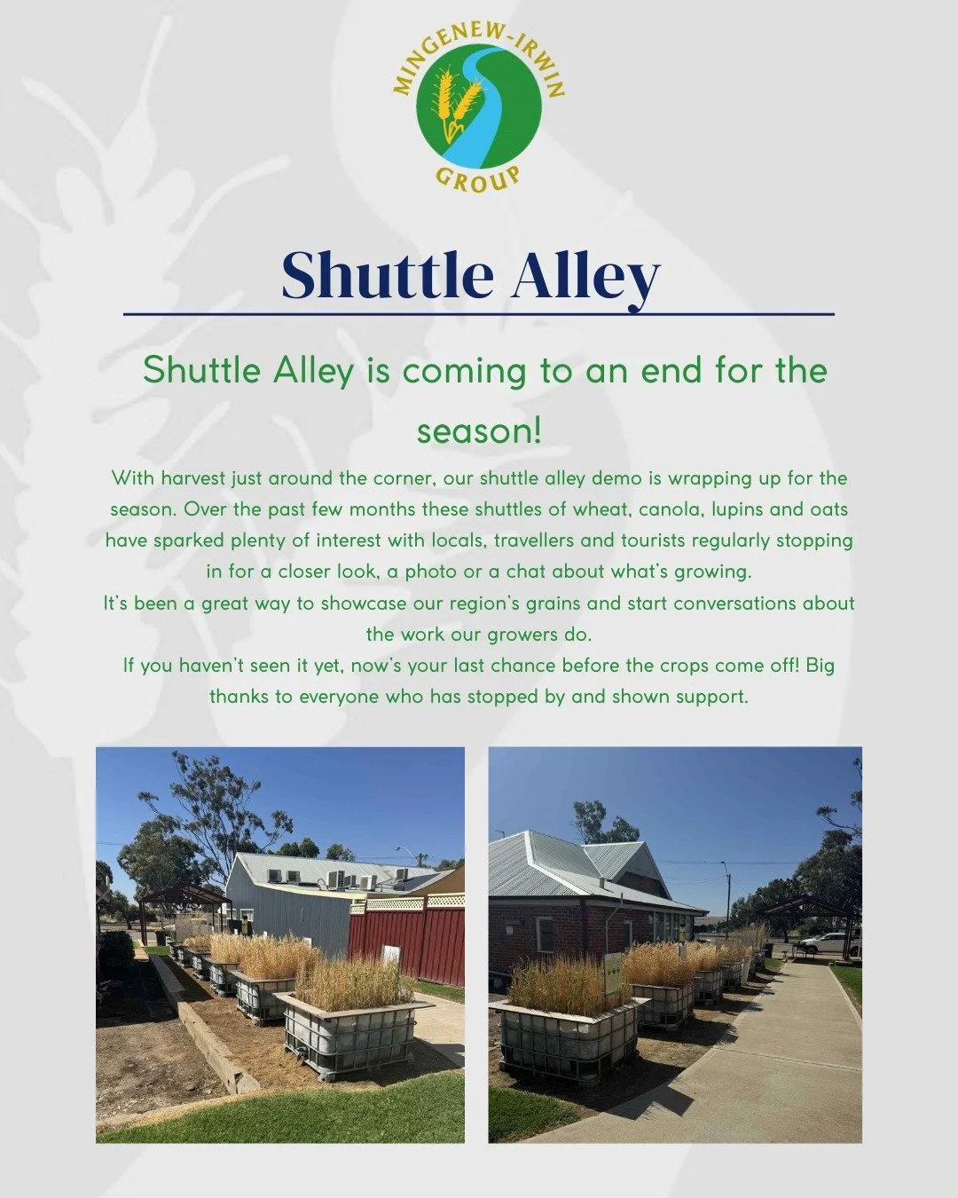 Shuttle Alley is ready for Harvest! It's hard to believe we&rsquo;re already approaching the end of October! 
As headers fire up across the region, we wish all our growers a safe and successful harvest.