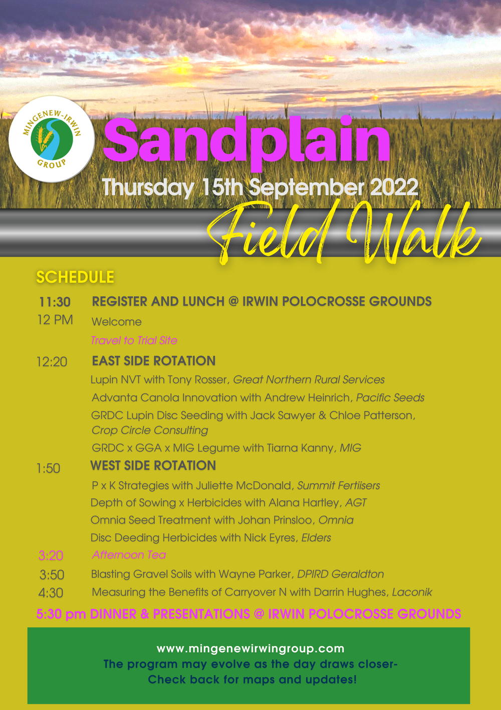 EVENTS — MINGENEWIRWIN