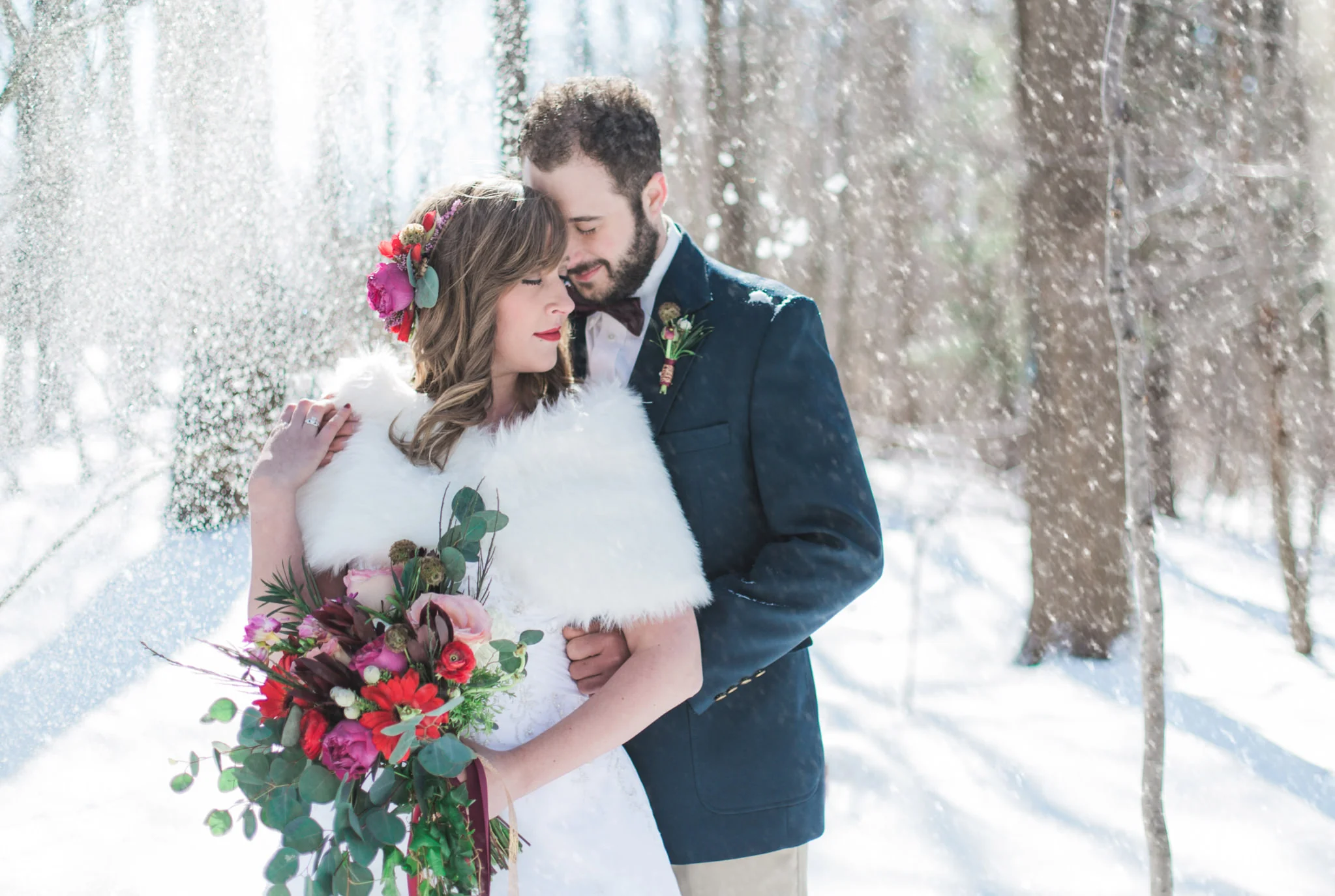 Boho winter forest wedding styled shoot {Pennsylvania wedding photography}