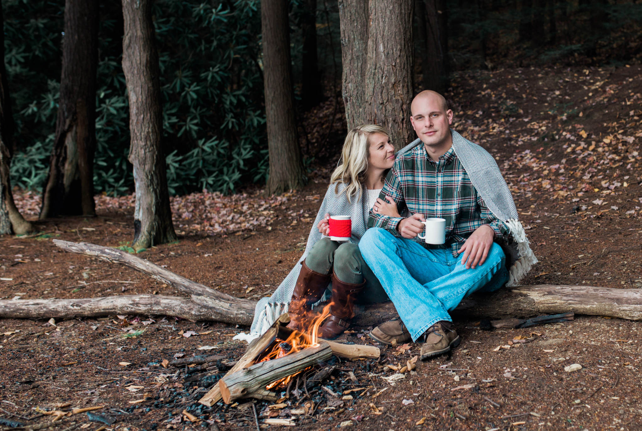State College Harrisburg PA wedding photographer engagement woods campfire (27).jpg