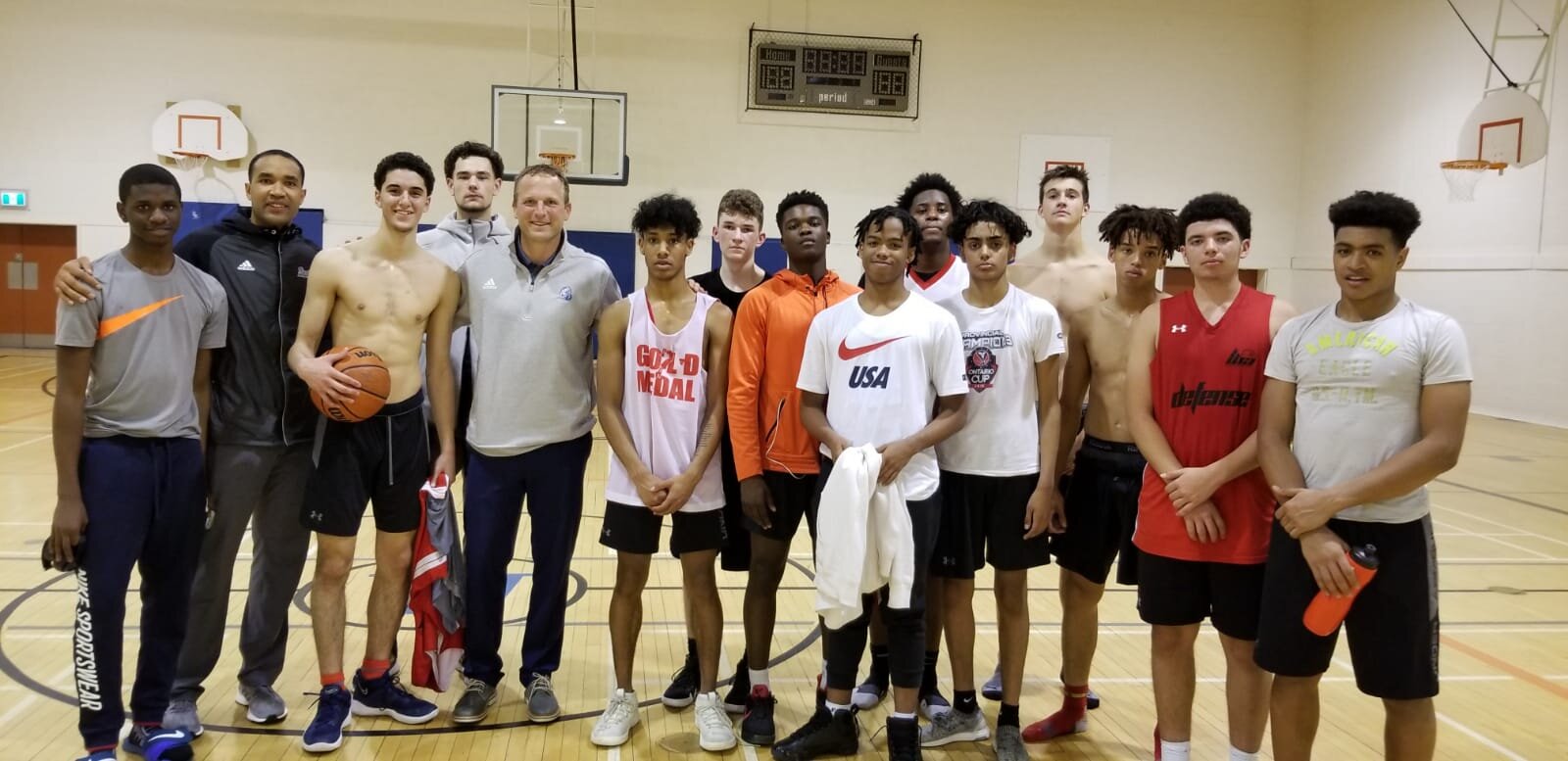 LBA Boys with Drake MBB Coaches at our practice